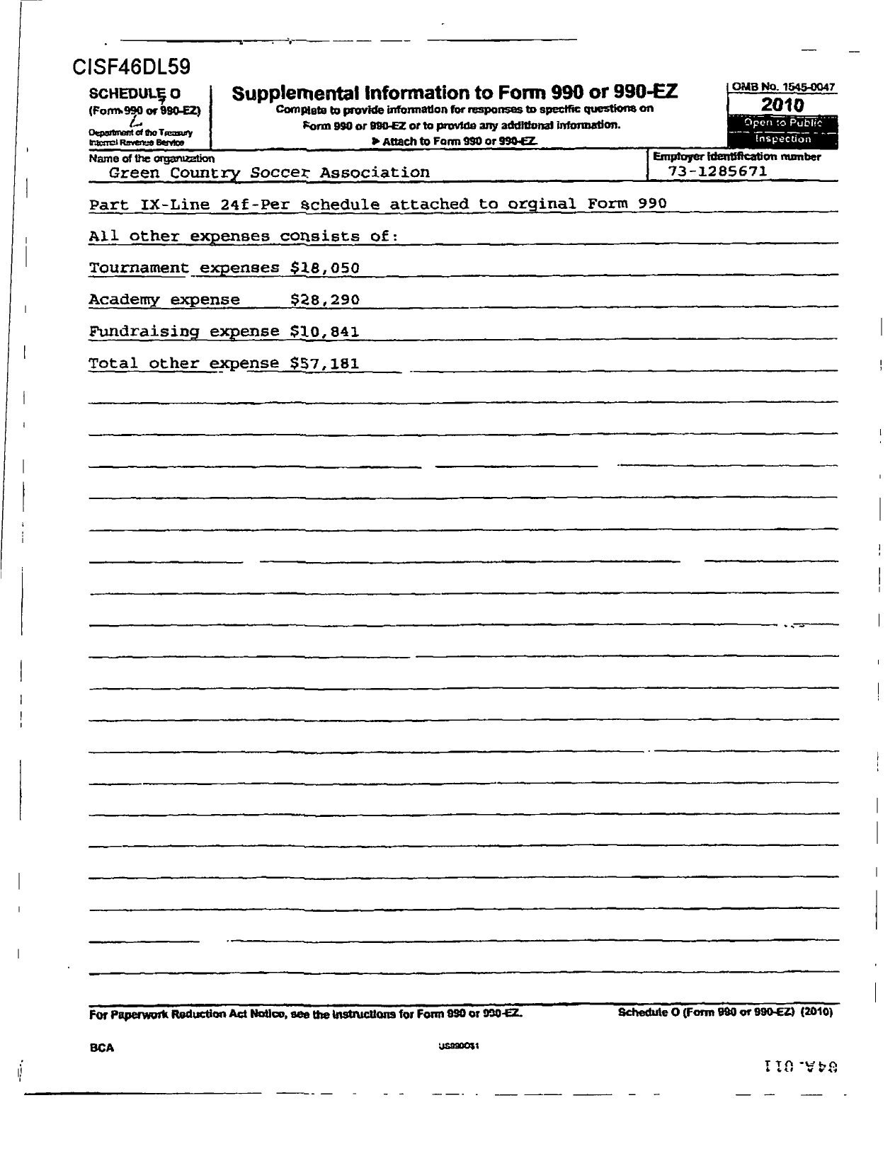 Image of first page of 2010 Form 990R for Green County Soccer Associat