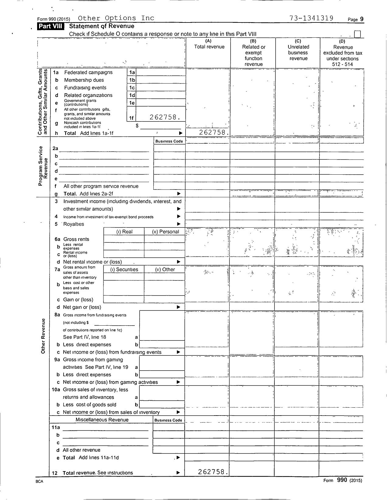 Image of first page of 2015 Form 990R for Other Options