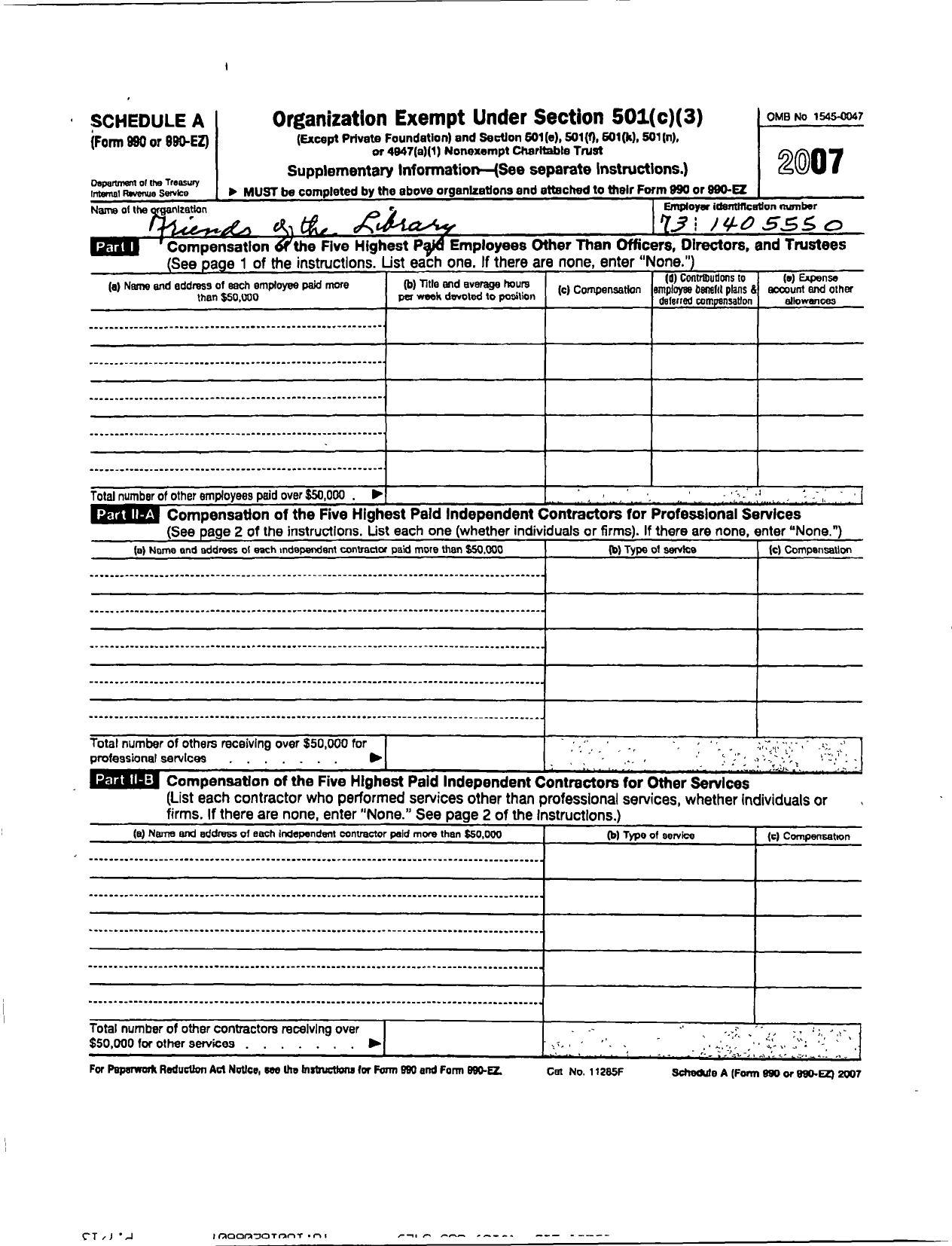 Image of first page of 2007 Form 990R for Friends of the Mannford Public Library