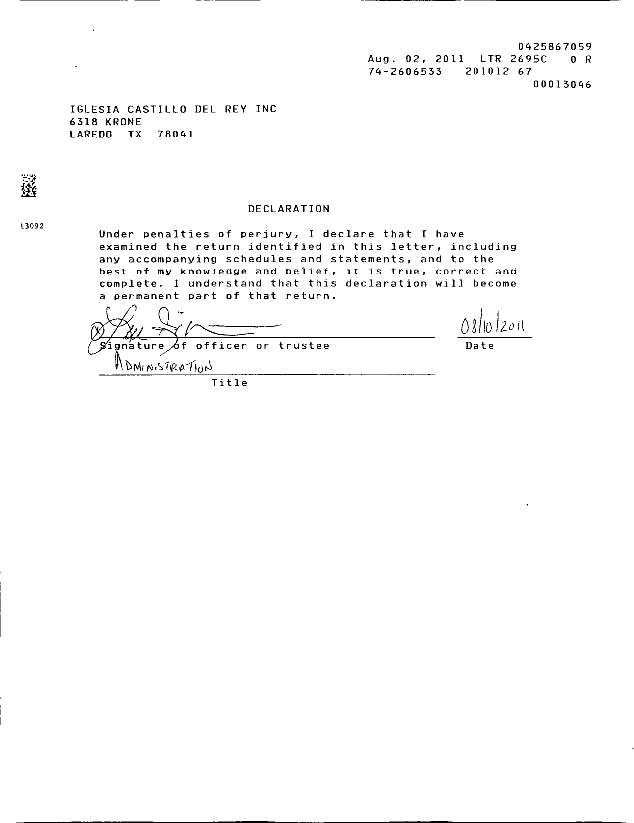 Image of first page of 2010 Form 990ER for Iglesia Castillo Del Rey