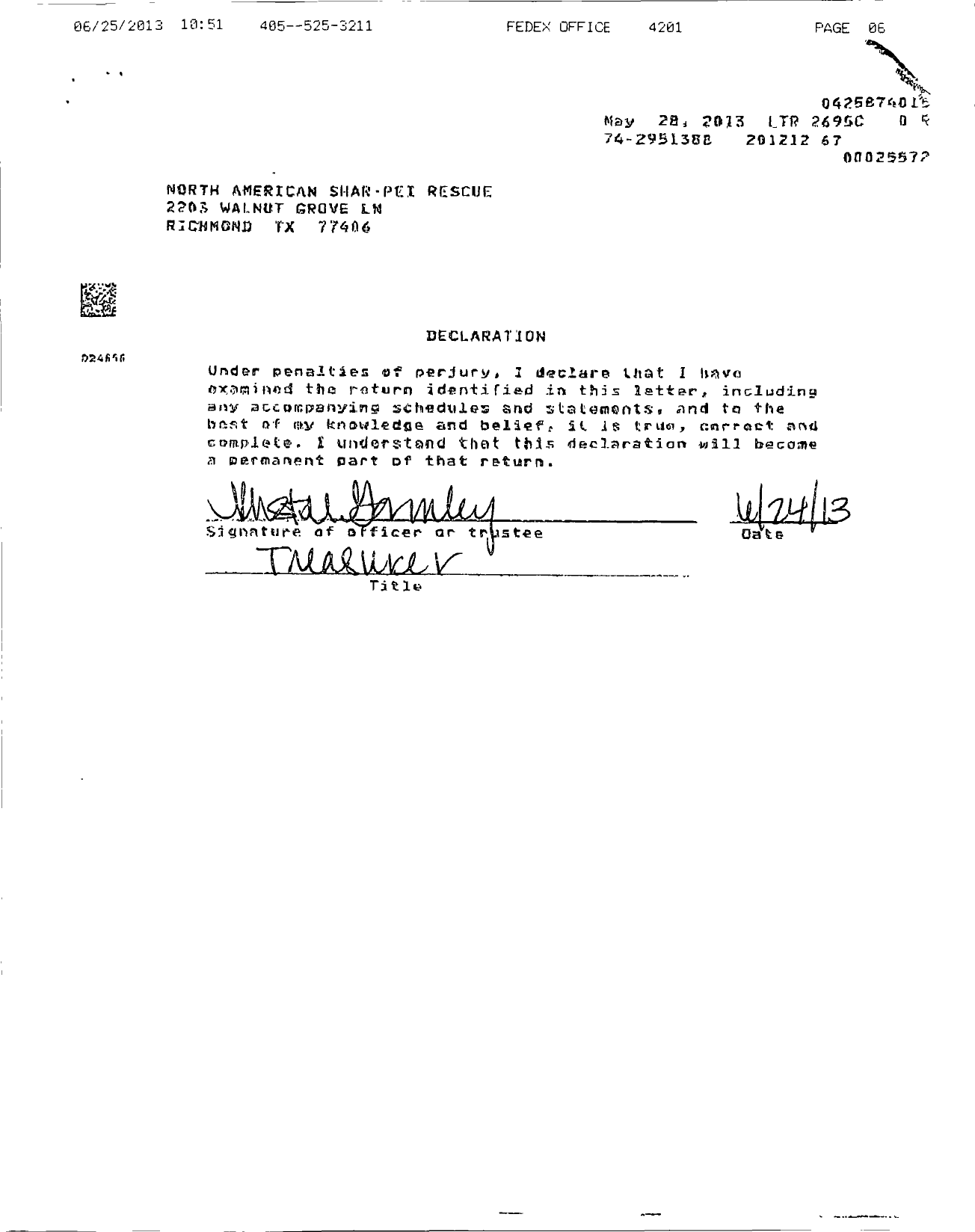 Image of first page of 2012 Form 990ER for North American Shar-Pei Rescue