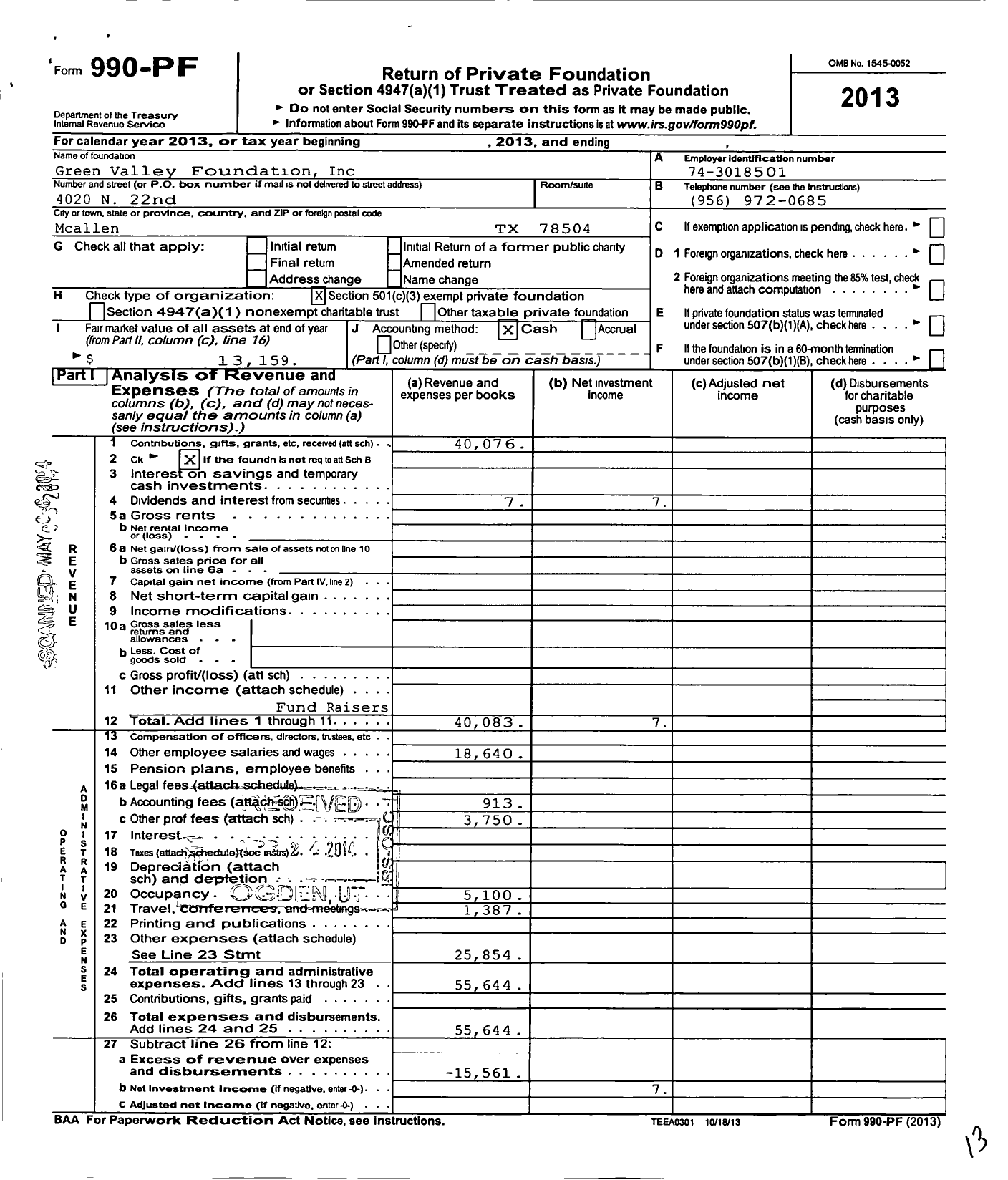 Image of first page of 2013 Form 990PF for Angels of Love