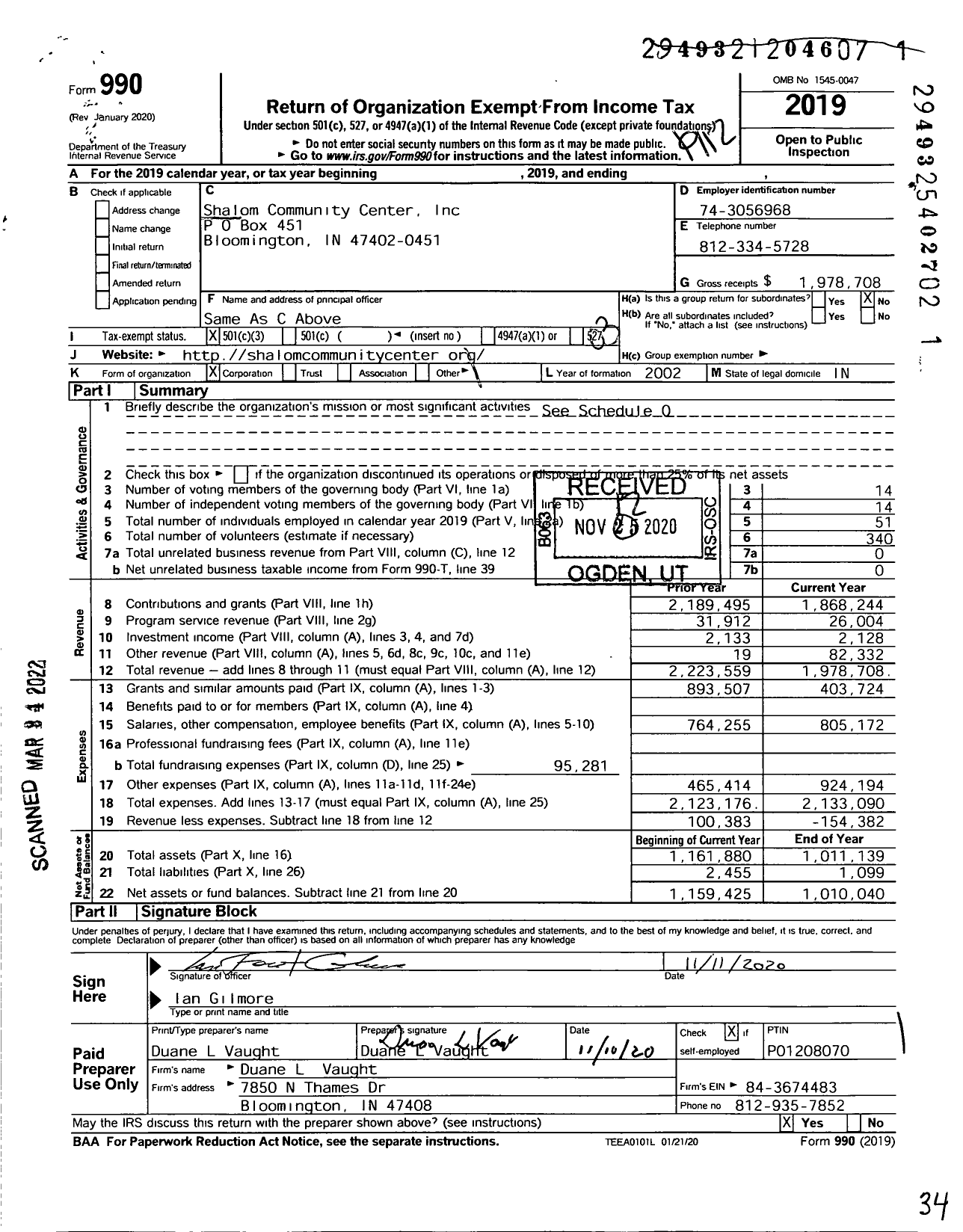 Image of first page of 2019 Form 990 for Beacon