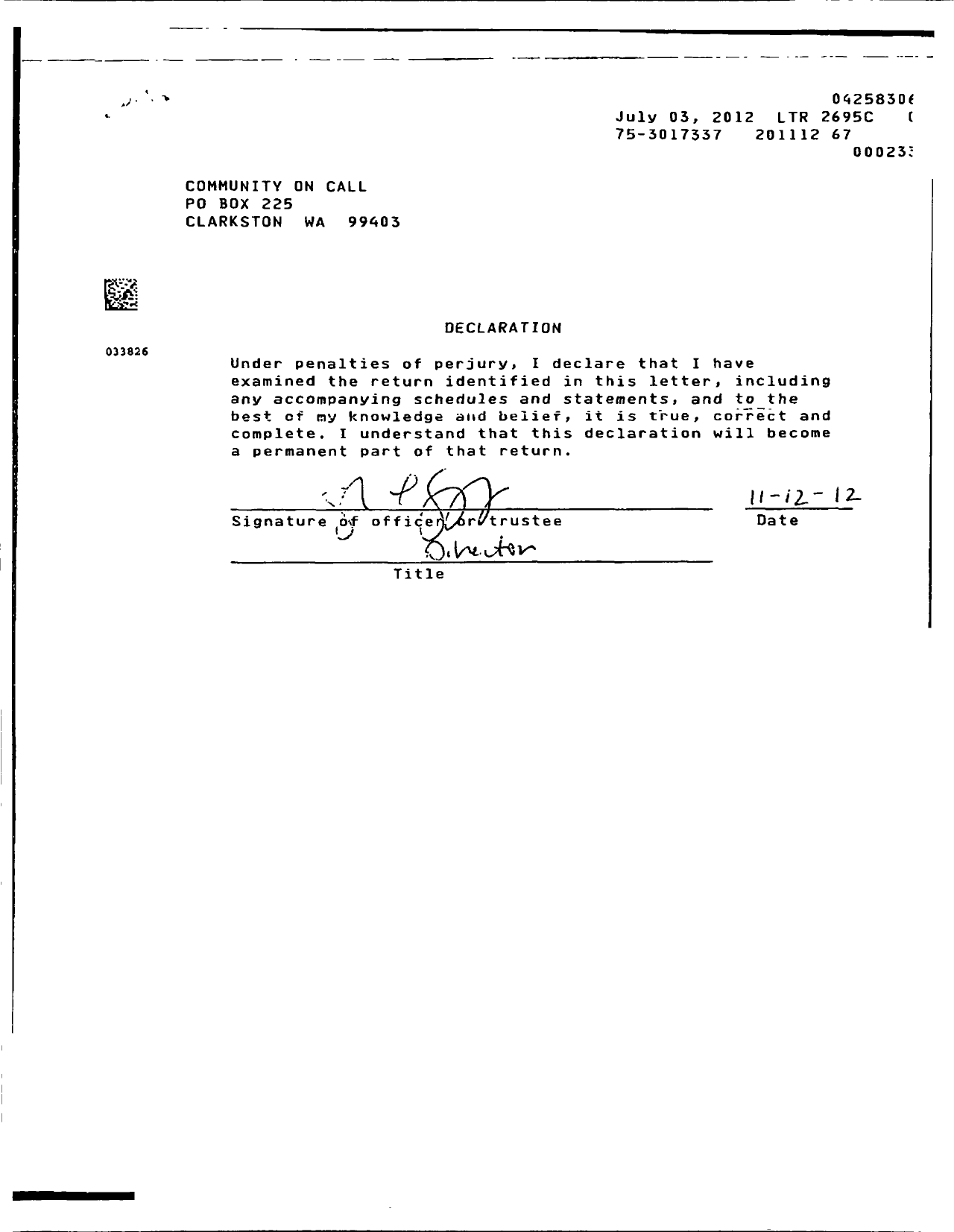 Image of first page of 2011 Form 990ER for Community on Call