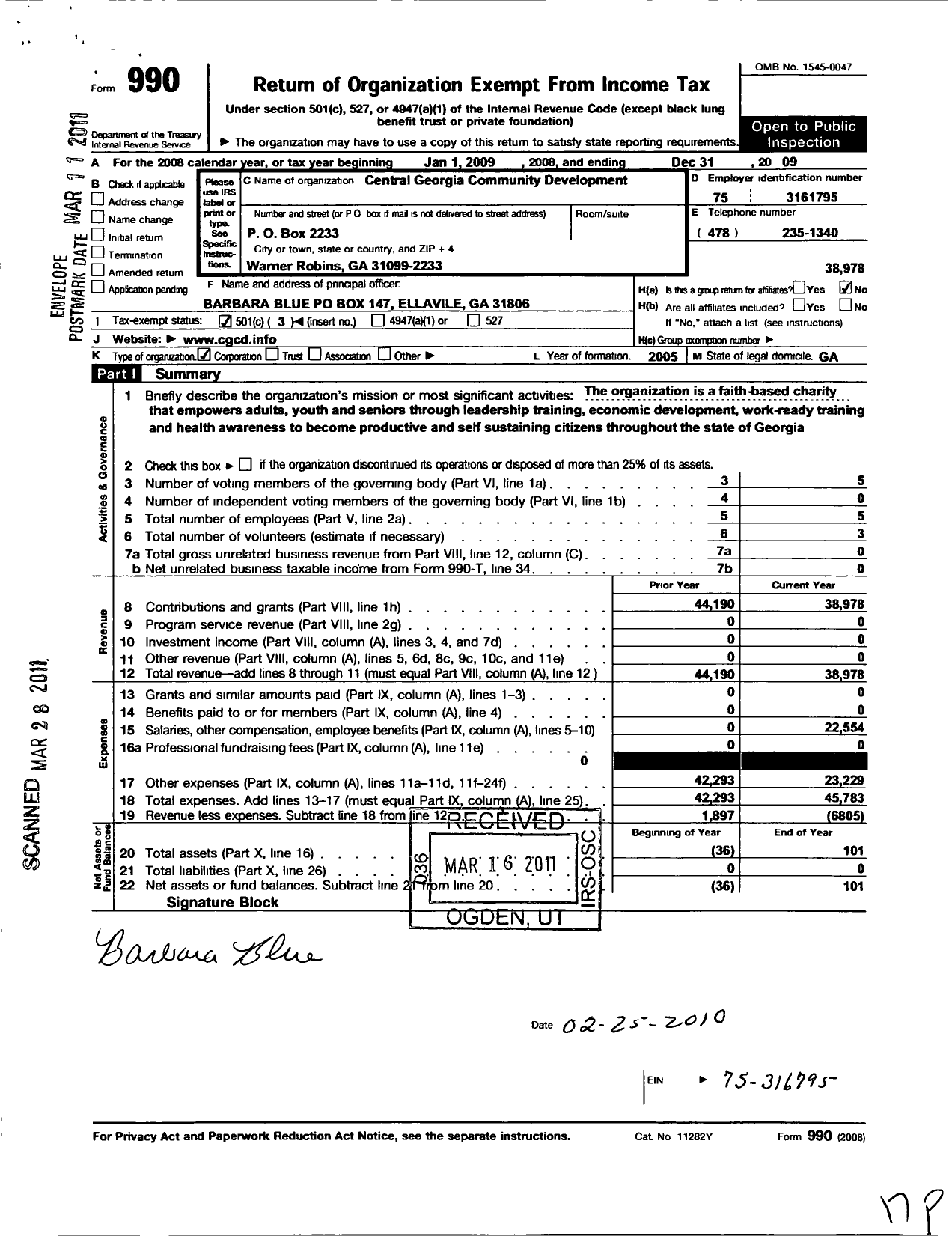 Image of first page of 2009 Form 990 for Progressive Vision