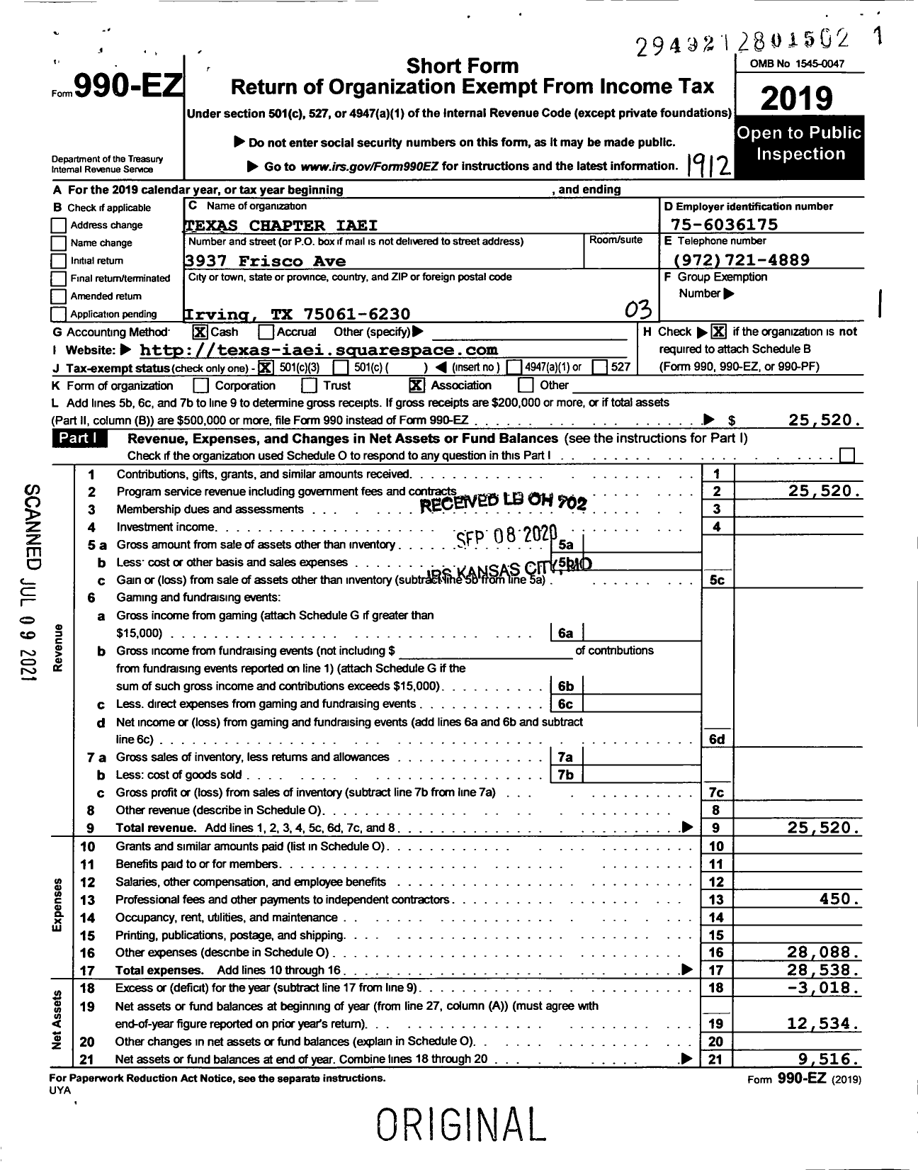 Image of first page of 2019 Form 990EZ for International Association of Electrical Inspectors - 5800 Texas