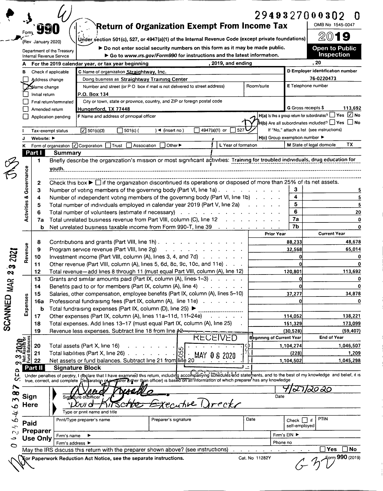 Image of first page of 2019 Form 990 for Restoration City