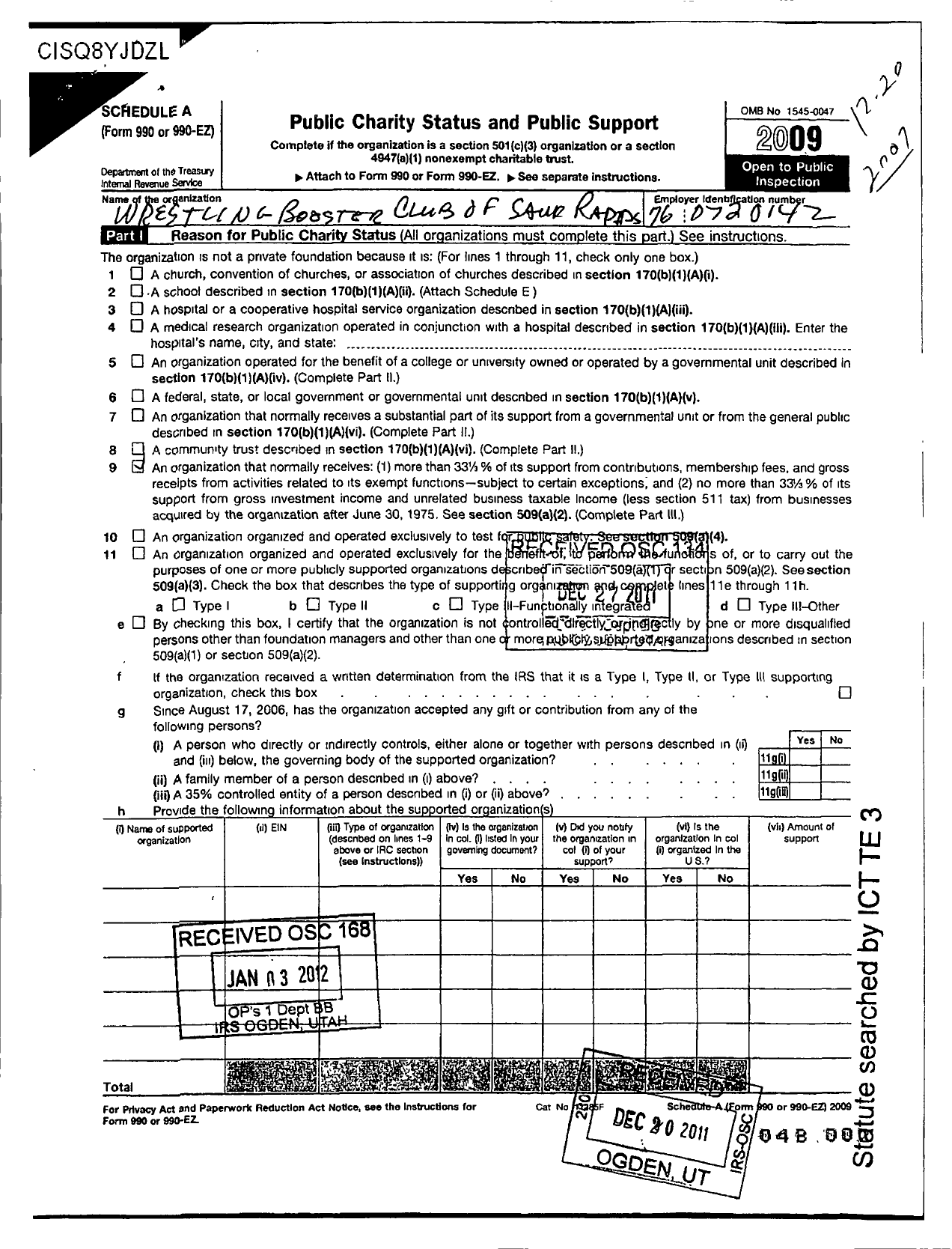 Image of first page of 2010 Form 990ER for Wrestling Booster Club of Sauk Rapids Rice