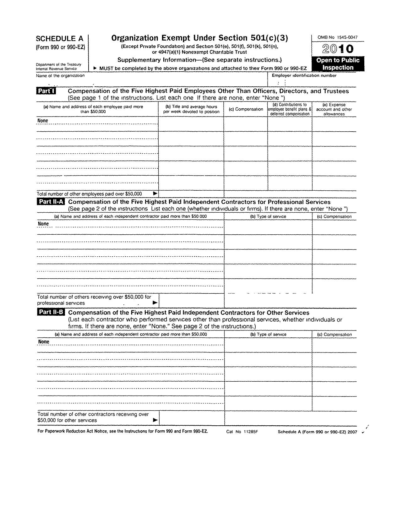 Image of first page of 2010 Form 990R for Alcanzando La Meta