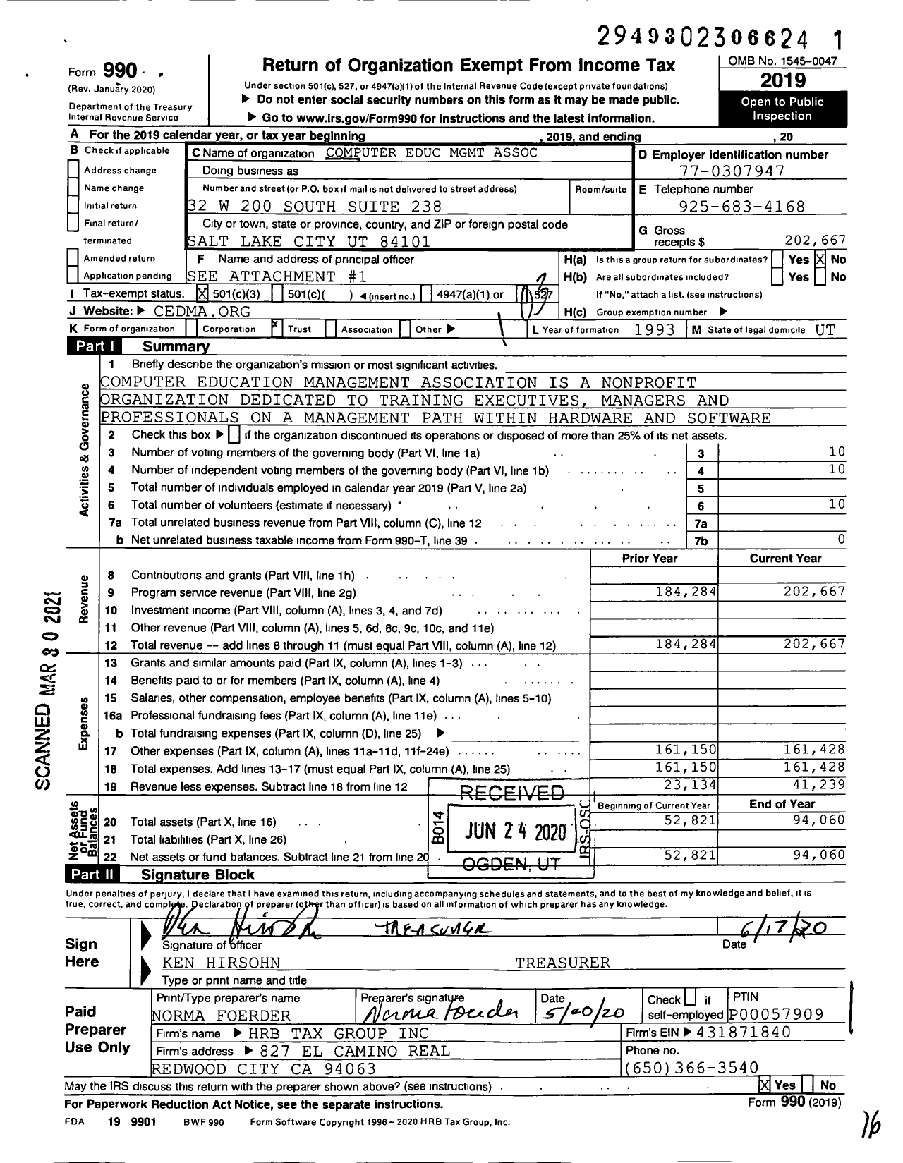 Image of first page of 2019 Form 990 for Customer Education Management Association