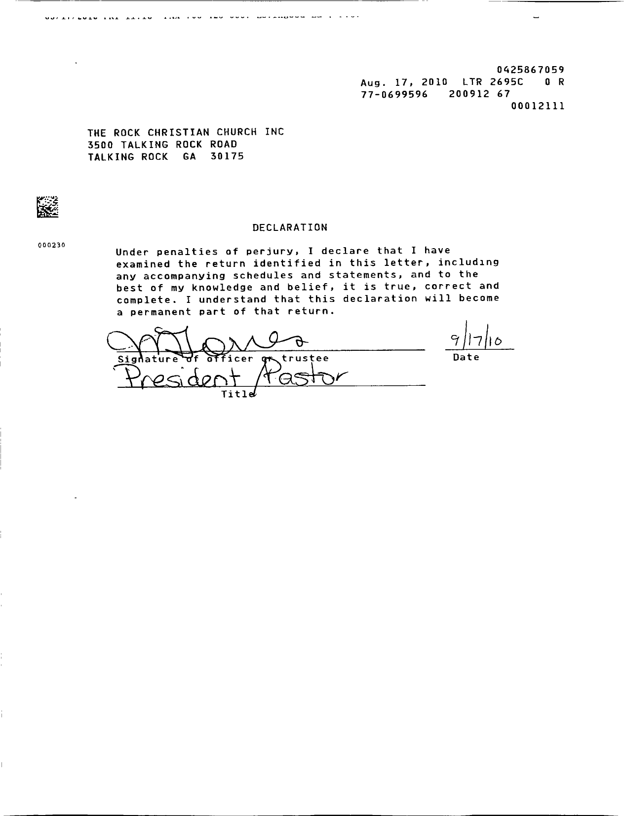 Image of first page of 2009 Form 990ER for Rock Christian Church / Safe Heaven Women Rehab Center