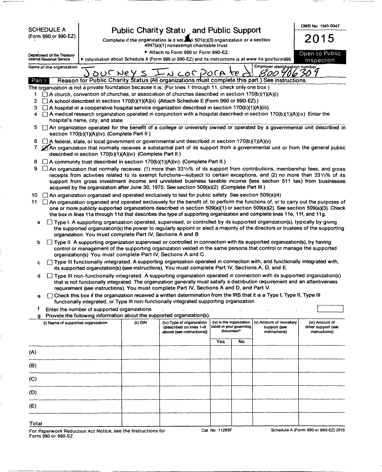 Image of first page of 2014 Form 990EZ for Journeys