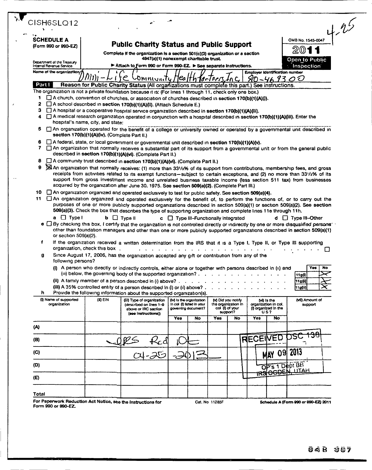 Image of first page of 2011 Form 990ER for Omni Life Community Health Partners