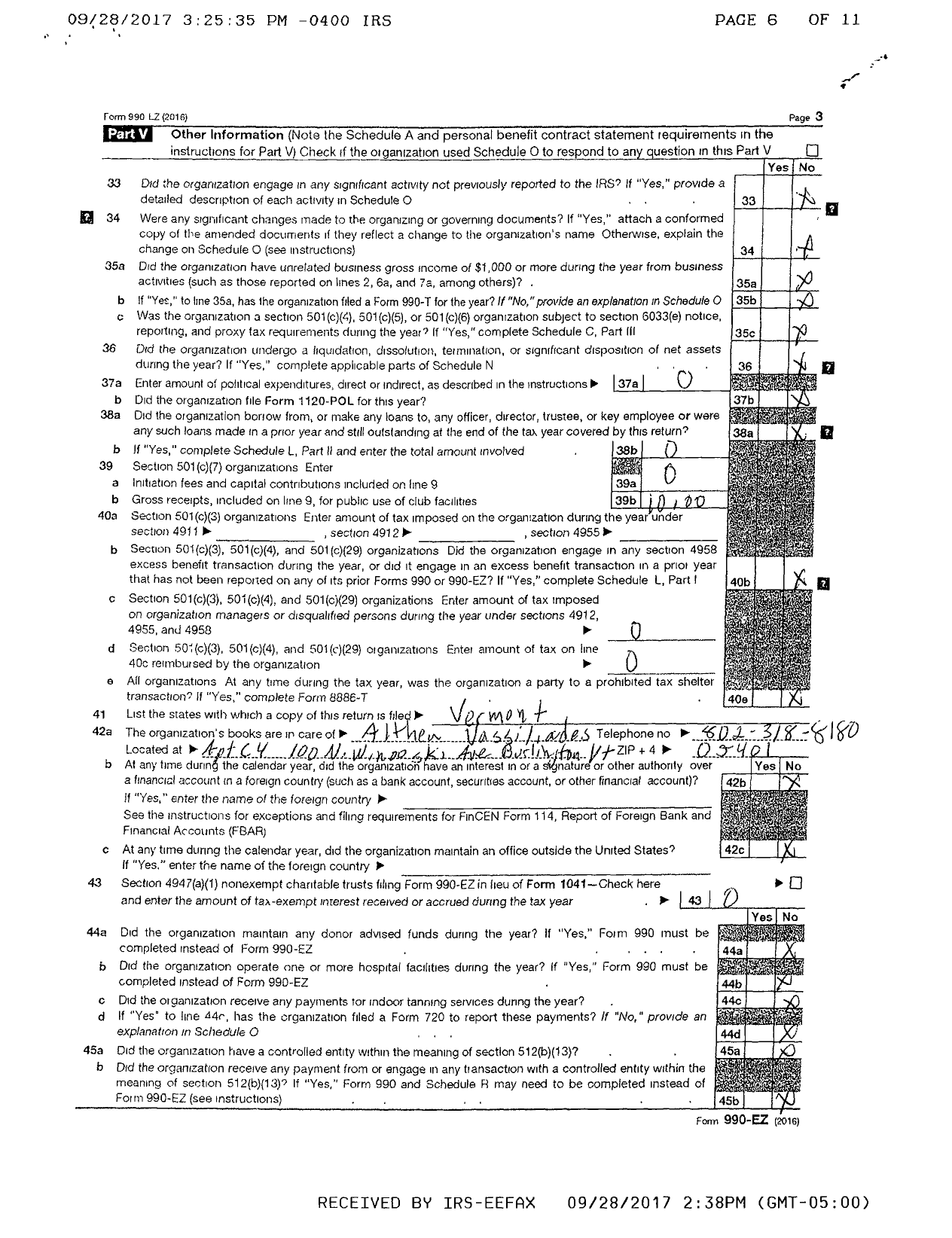 Image of first page of 2016 Form 990ER for Lock-It