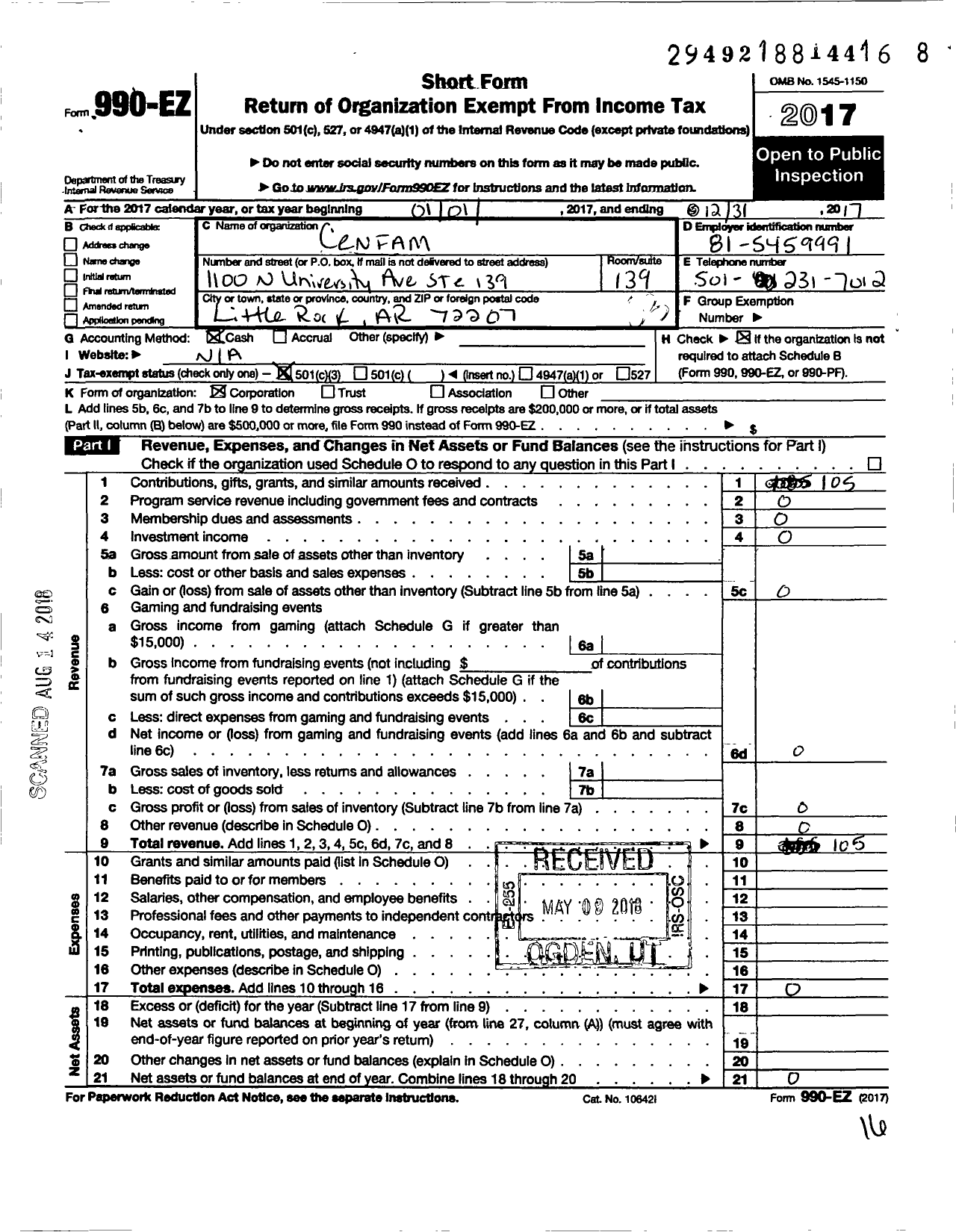 Image of first page of 2017 Form 990EZ for Life Forward Counseling