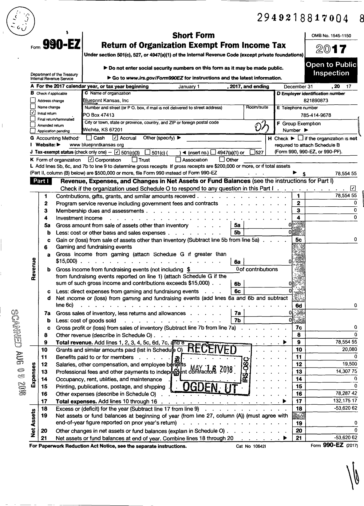 Image of first page of 2017 Form 990EZ for KSVotes Org