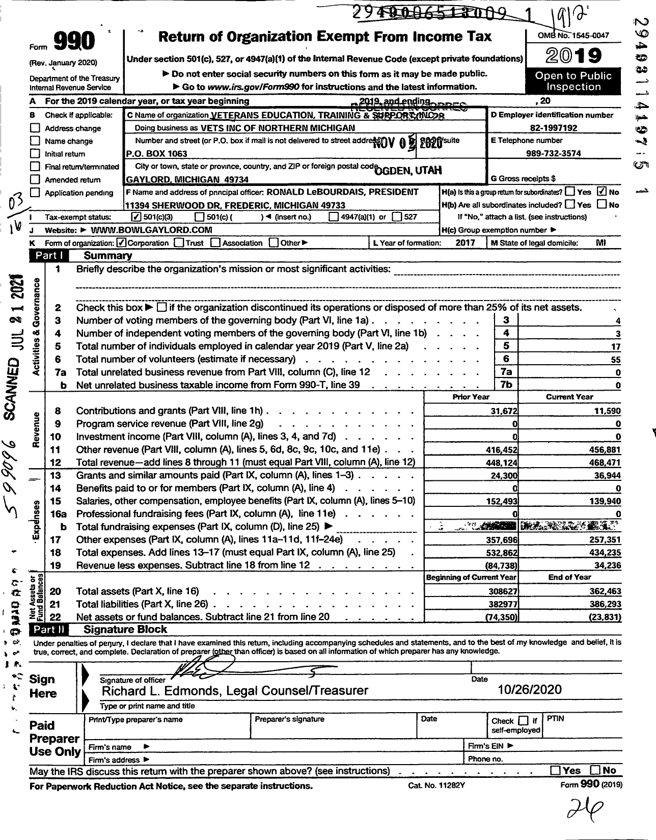 Image of first page of 2019 Form 990 for The Landing Zone