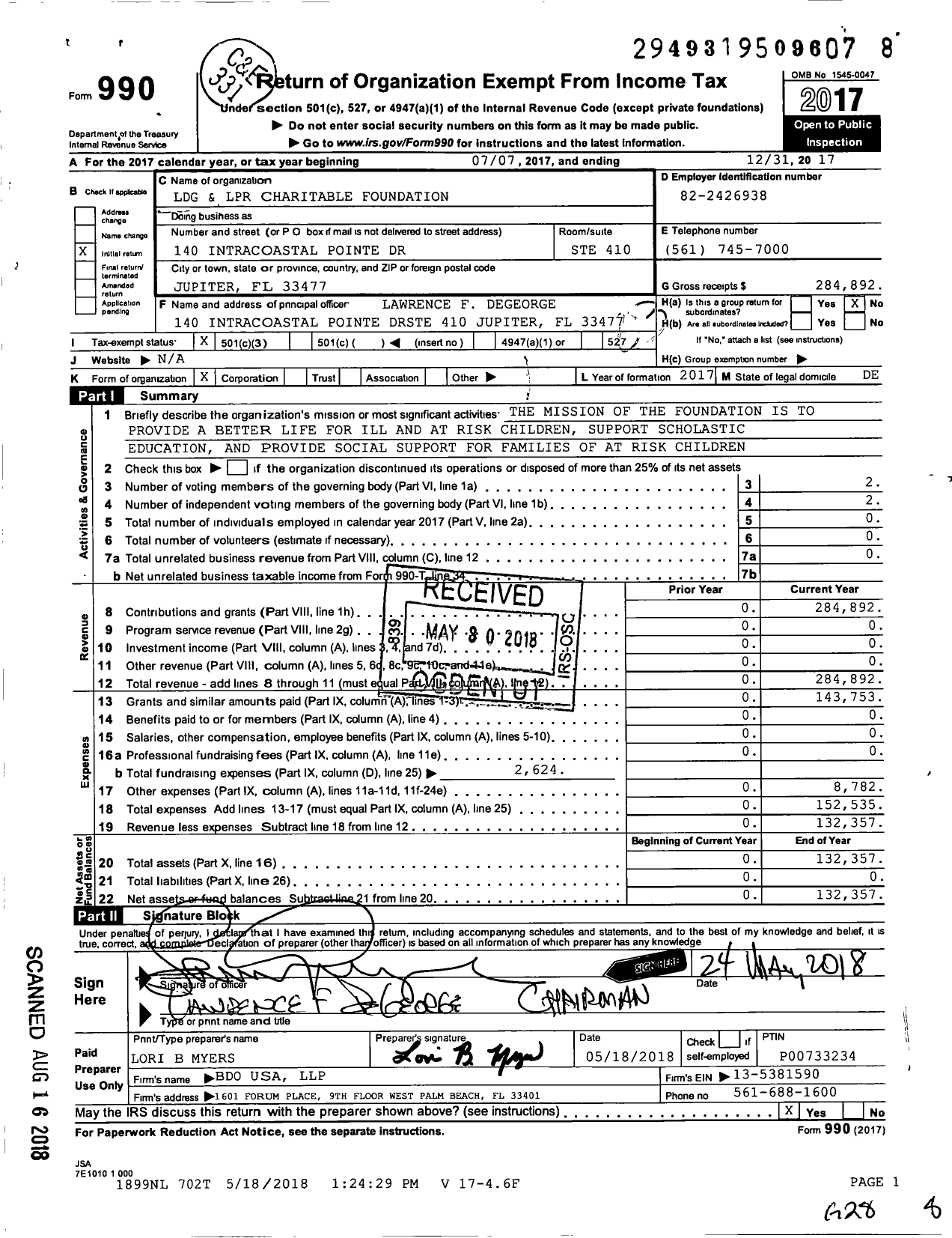 Image of first page of 2017 Form 990 for Findaway4kids