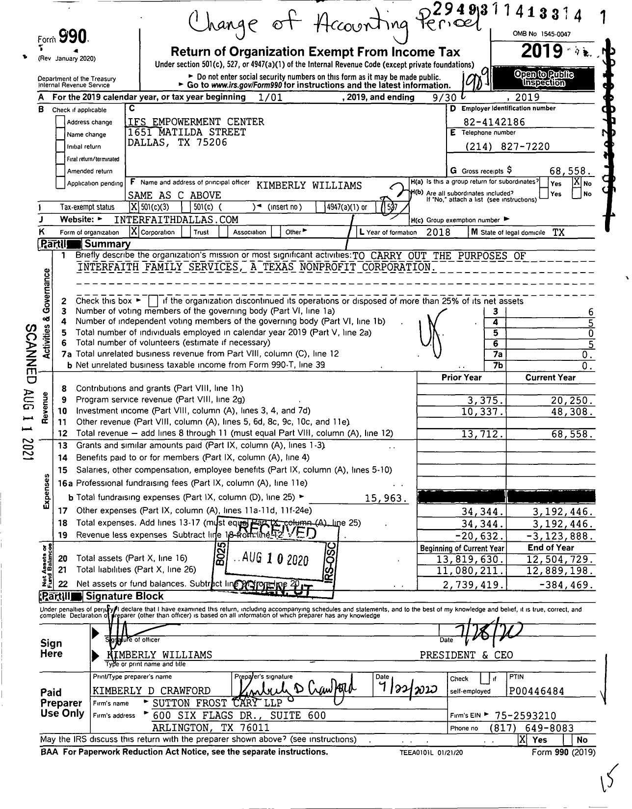 Image of first page of 2018 Form 990 for Ifs Empowerment Center