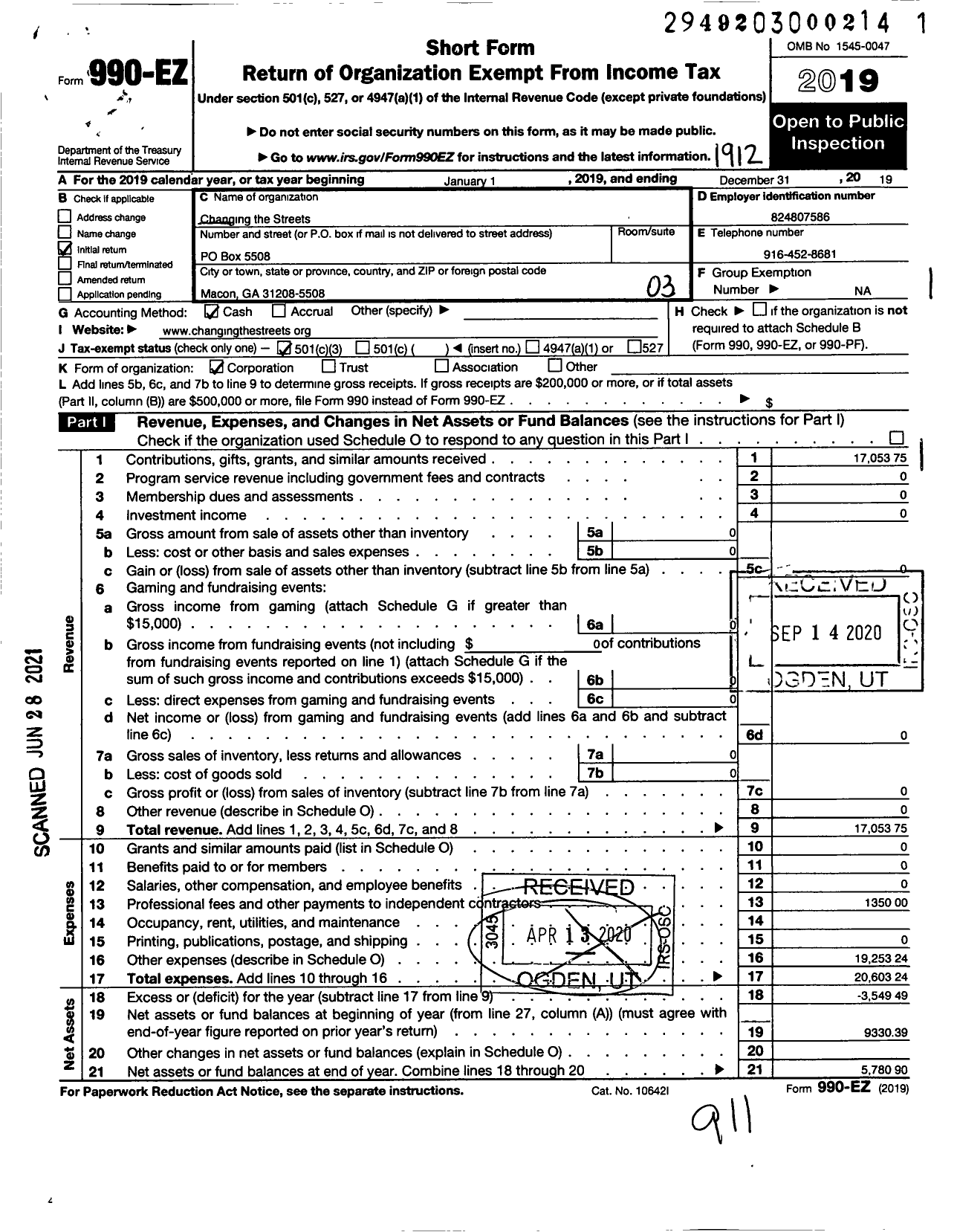 Image of first page of 2019 Form 990EZ for People and Pets Project