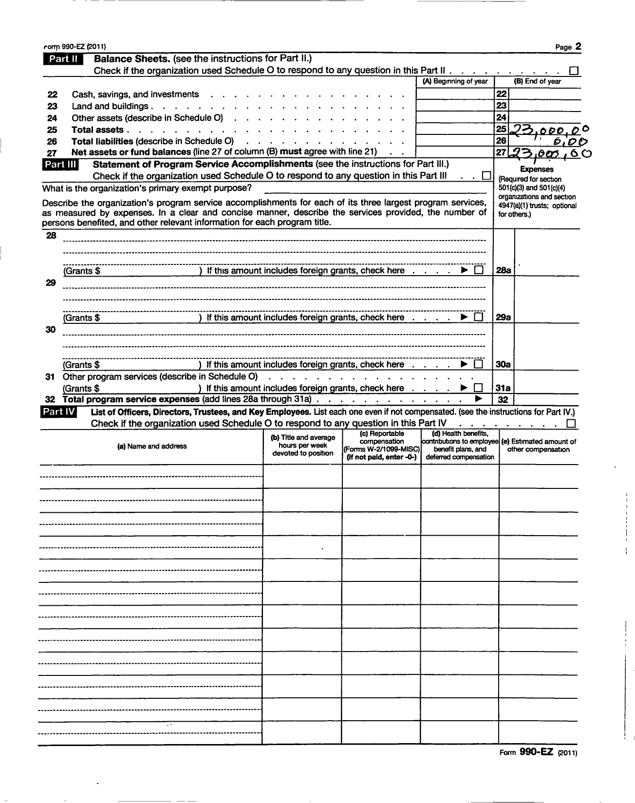 Image of first page of 2011 Form 990ER for Veterans of Foreign Wars of the United States Dept of Idaho - 3604 Thurston Pence VFW Post