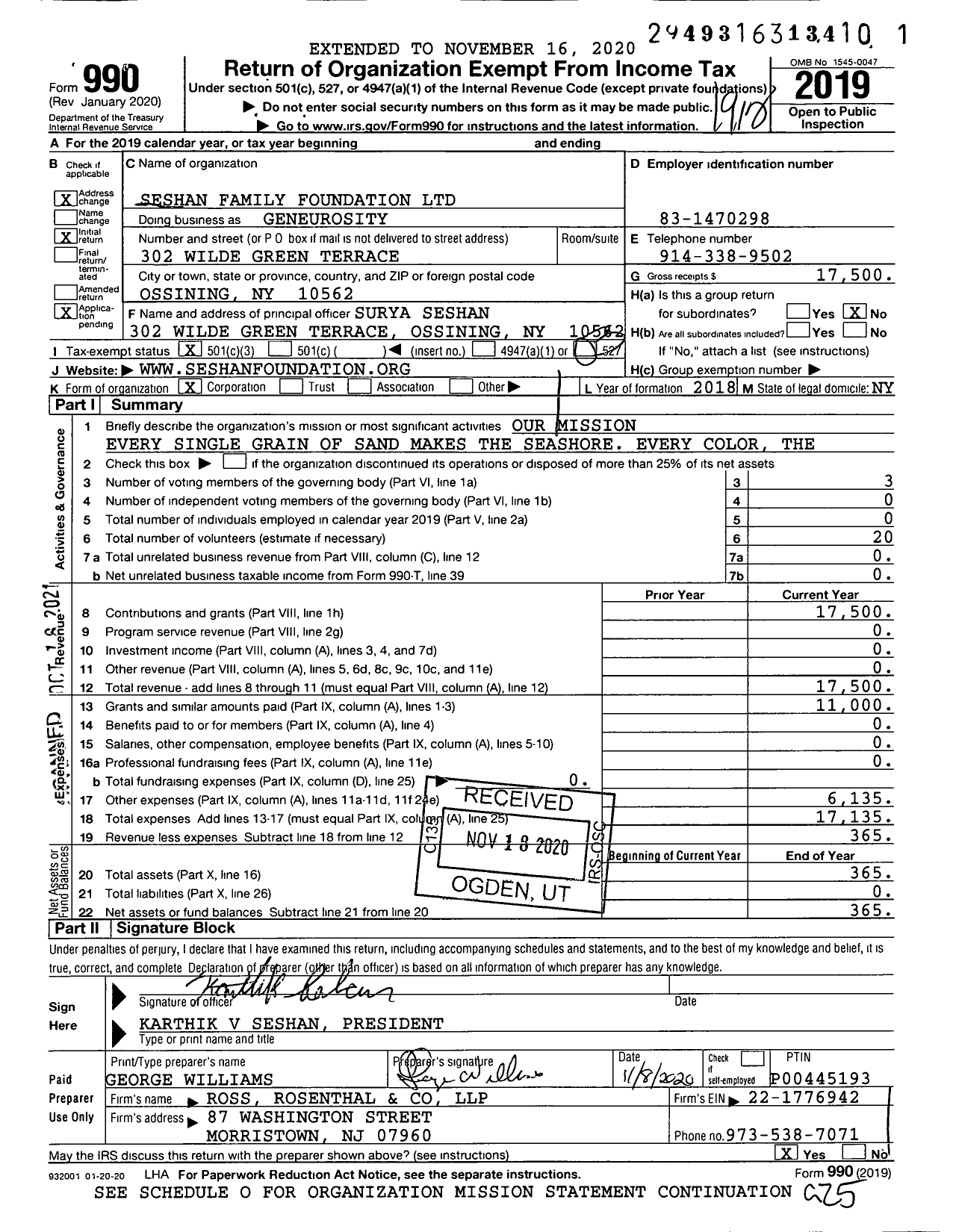 Image of first page of 2019 Form 990 for Geneurosity