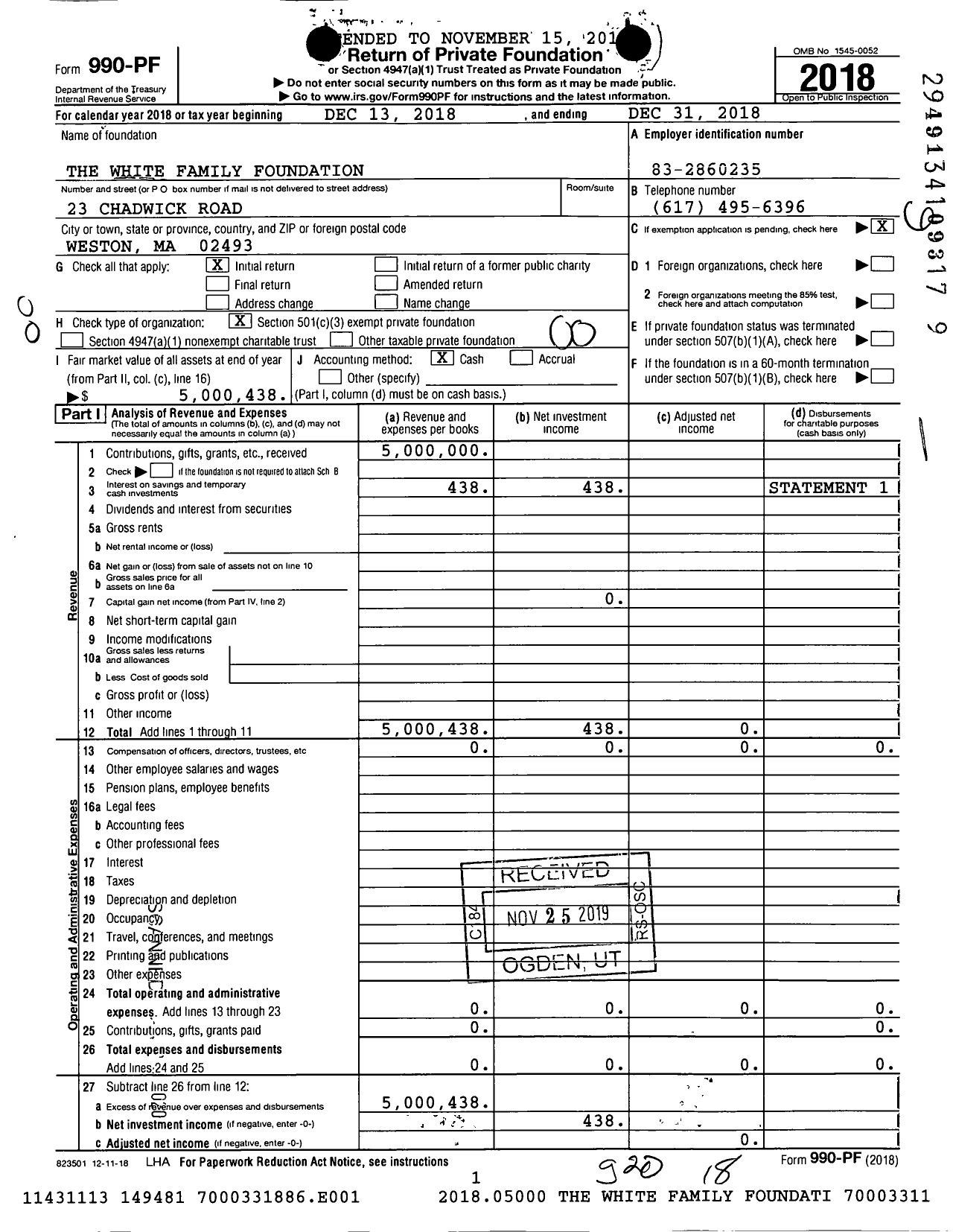 Image of first page of 2018 Form 990PF for Enhancing Tomorrow
