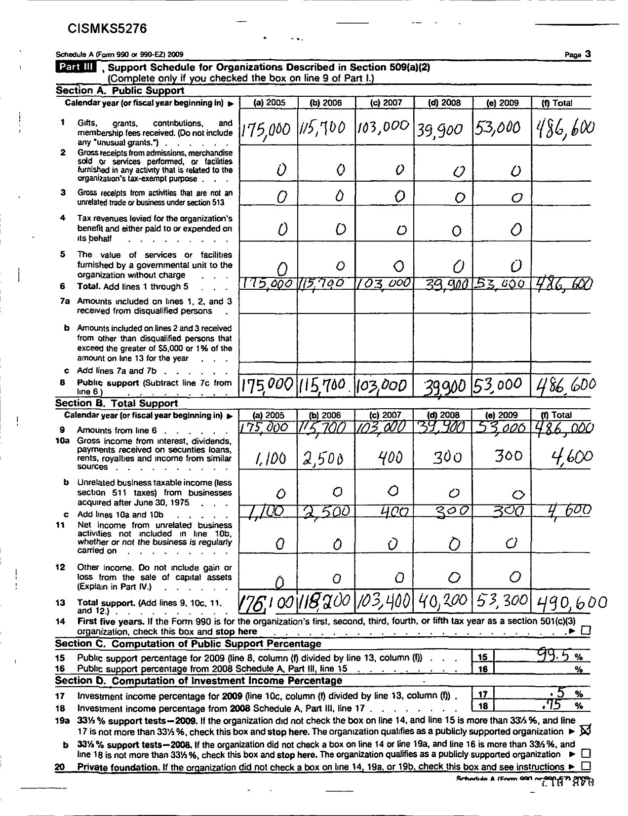 Image of first page of 2009 Form 990ER for Queen of the Apostles Mission Association