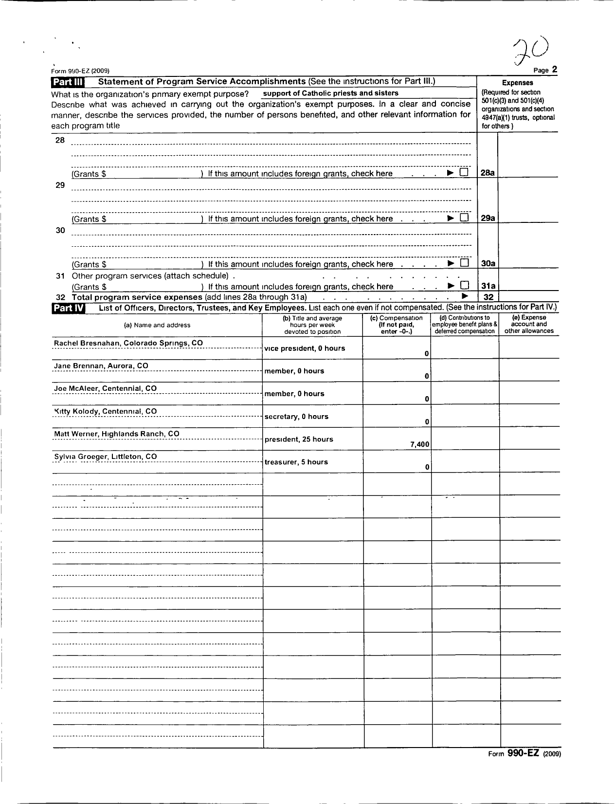 Image of first page of 2009 Form 990ER for Queen of the Apostles Mission Association