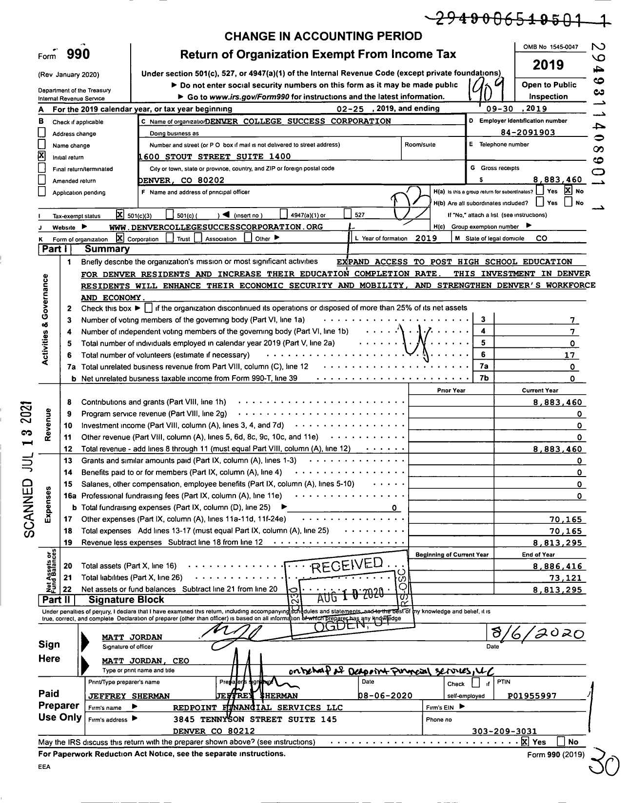 Image of first page of 2018 Form 990 for Prosperity Denver Fund
