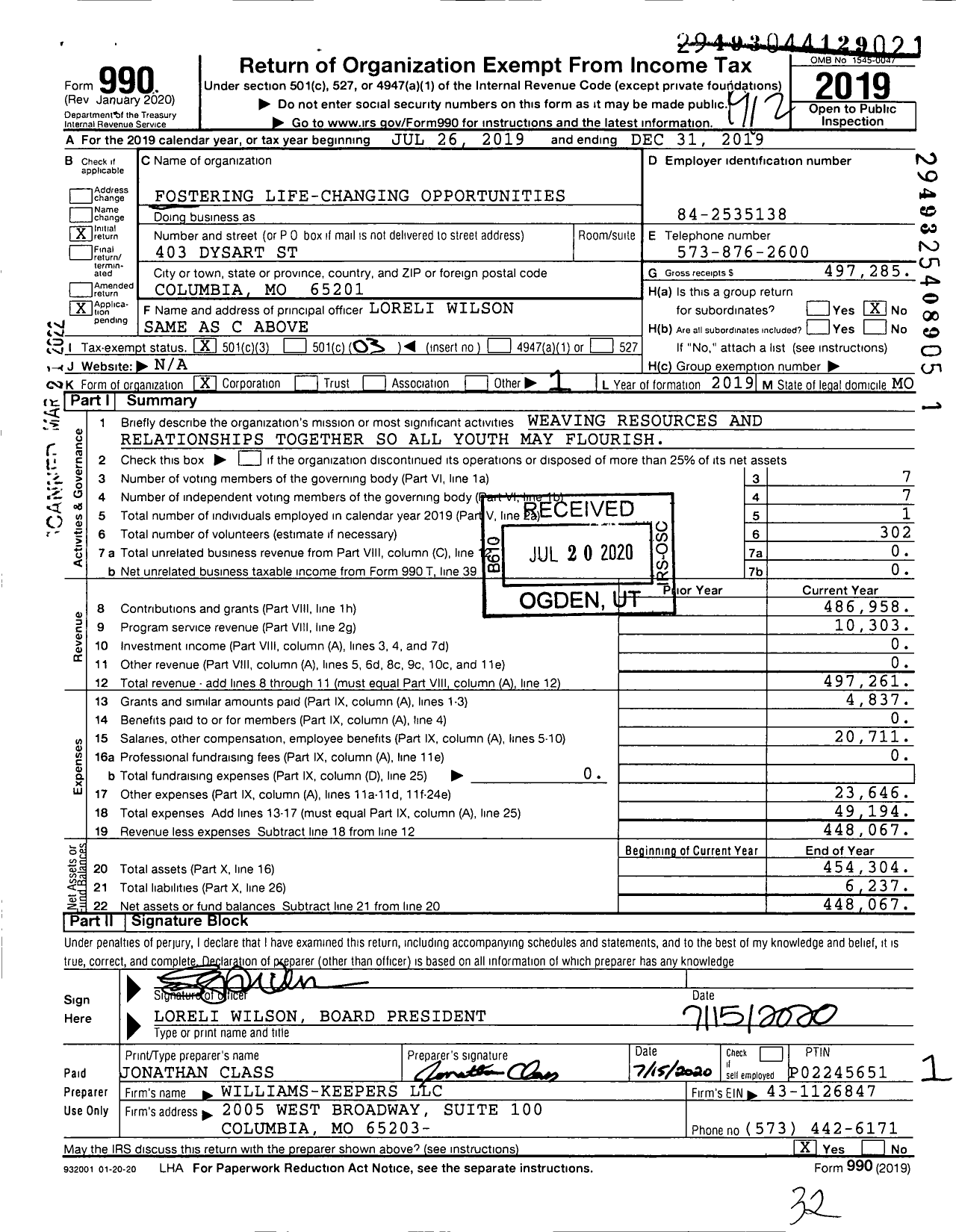 Image of first page of 2019 Form 990 for Flourish Initiative