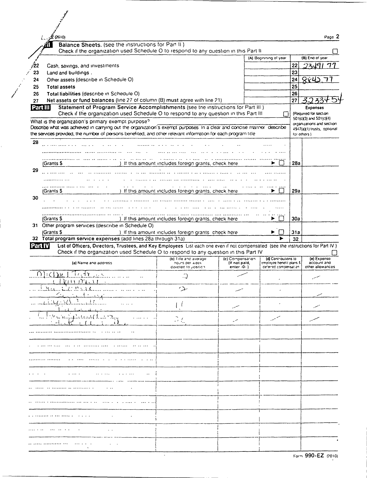 Image of first page of 2010 Form 990ER for Child Evangelism Fellowship - New Mexico Chapter