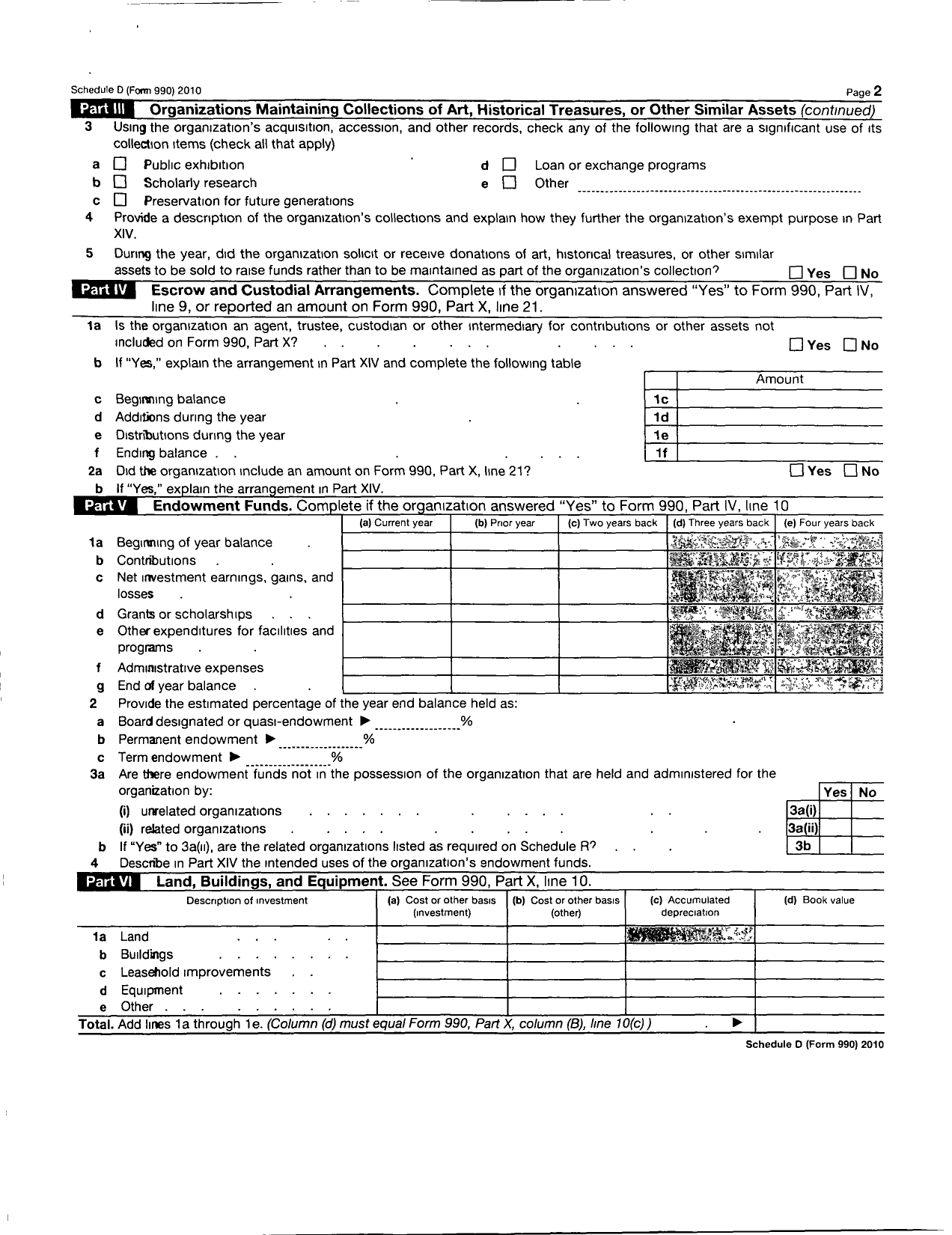 Image of first page of 2010 Form 990R for Paradise Valley Counseling FNDN