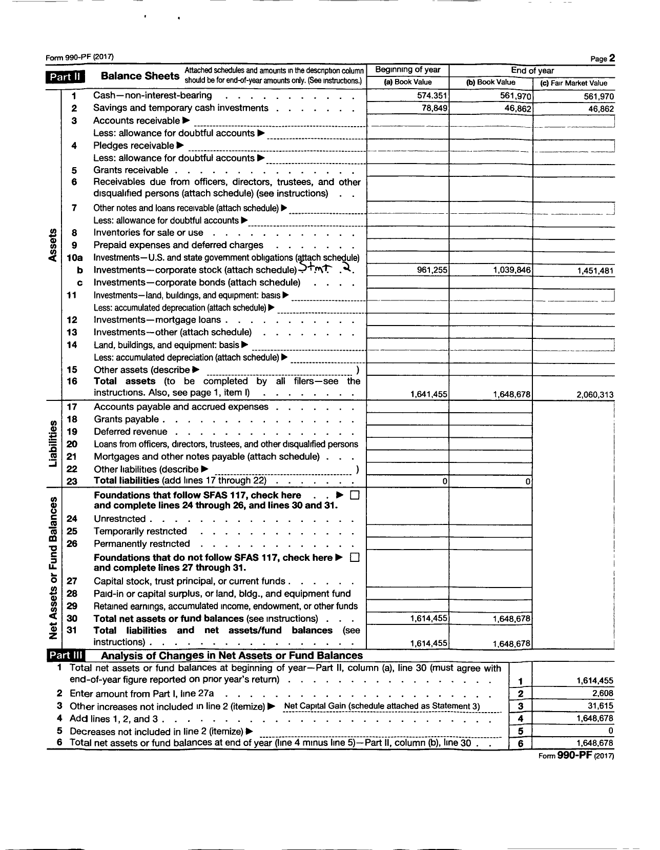 Image of first page of 2017 Form 990PF for Joel and Diana Peterson Family Foundation