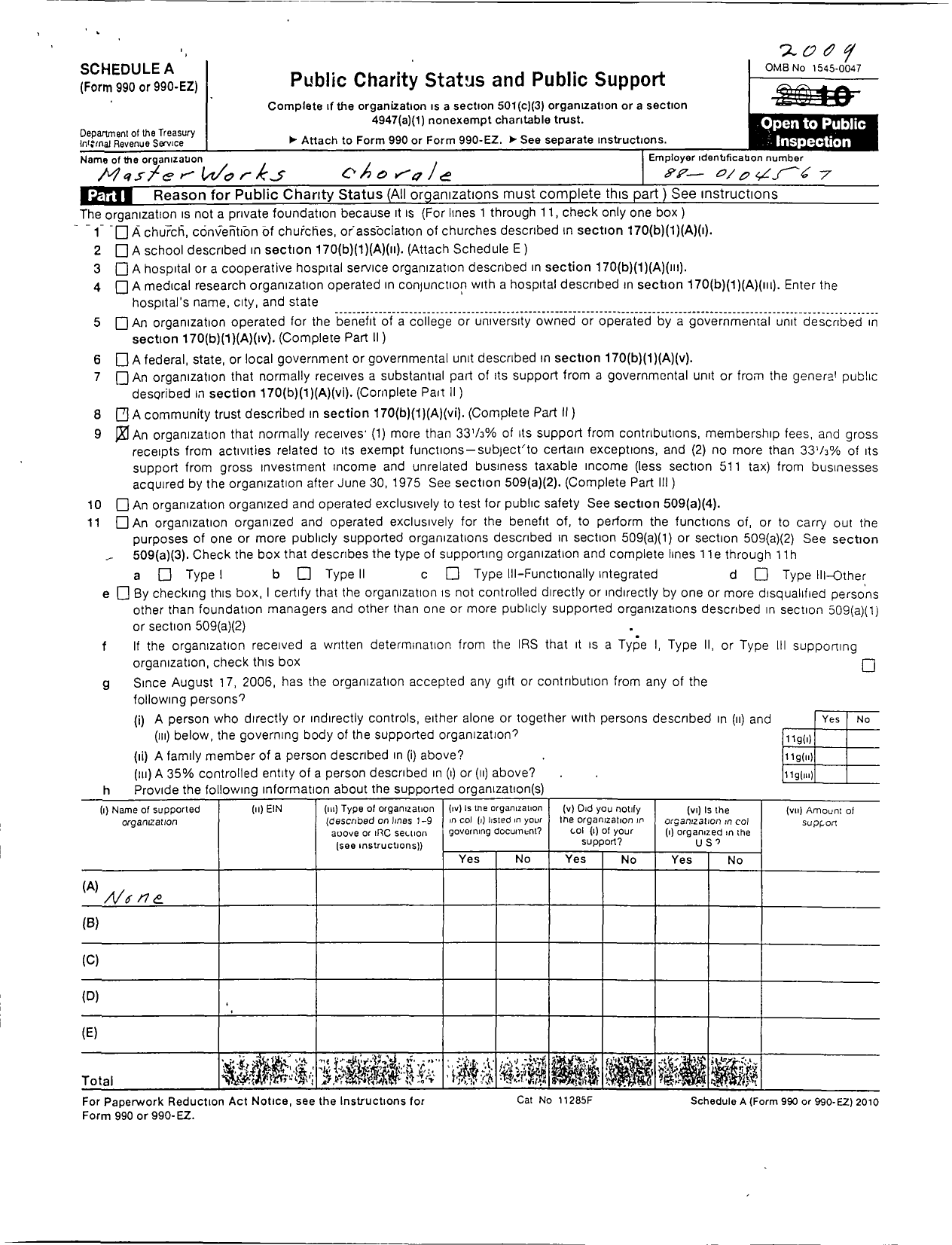 Image of first page of 2009 Form 990ER for Sierra High Notes