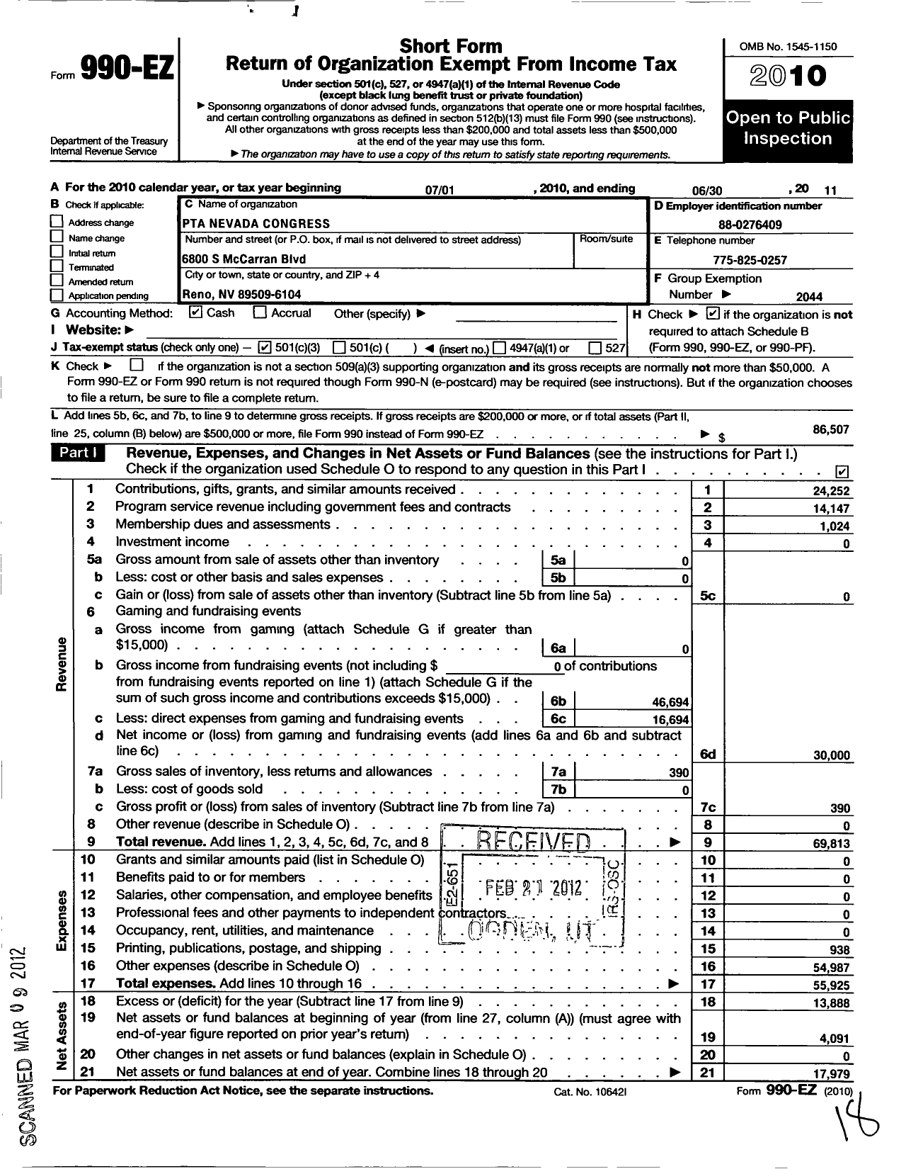 Image of first page of 2010 Form 990EZ for Brookfield School