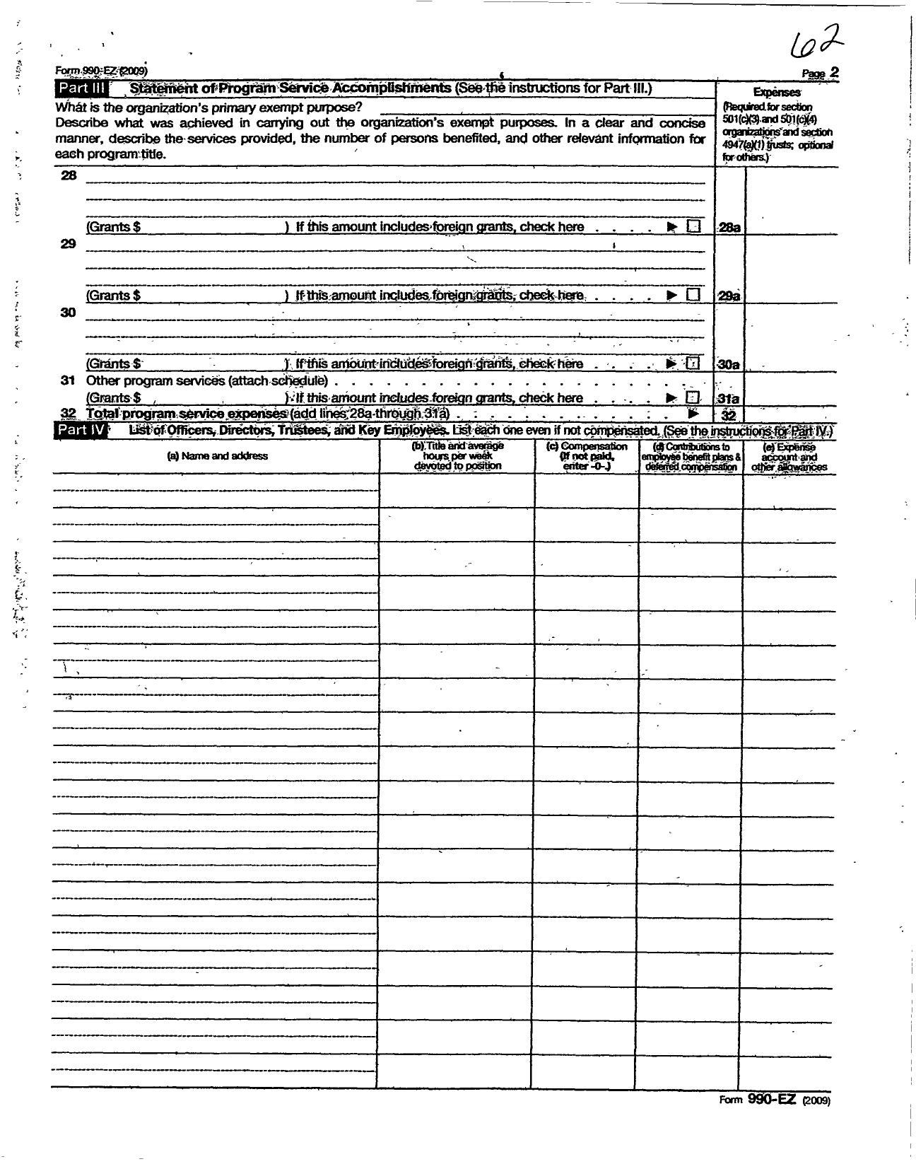 Image of first page of 2012 Form 990EOR for Department of Montana Ladies Auxiliary To the VFW of the U S - 1849 Muri Chatham VFW