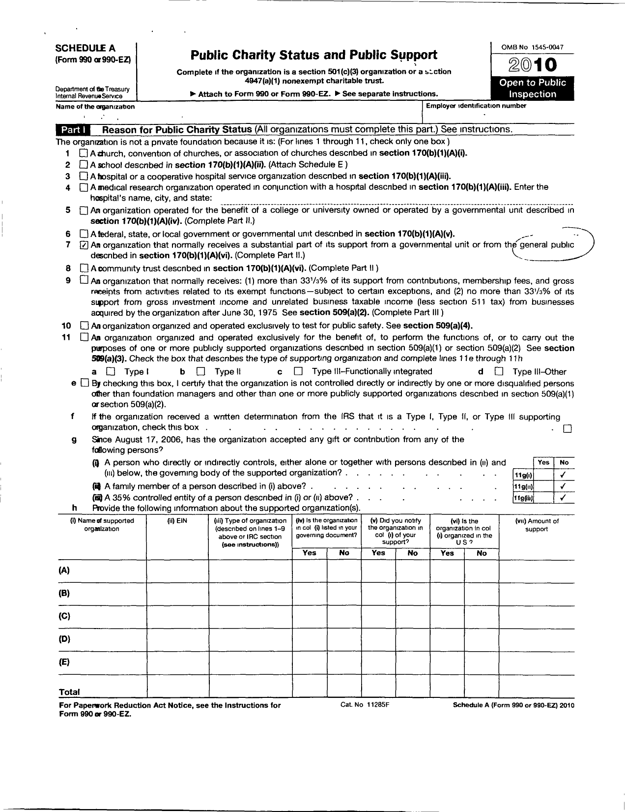 Image of first page of 2010 Form 990R for Lakeville Beyond the Yellow Ribbon