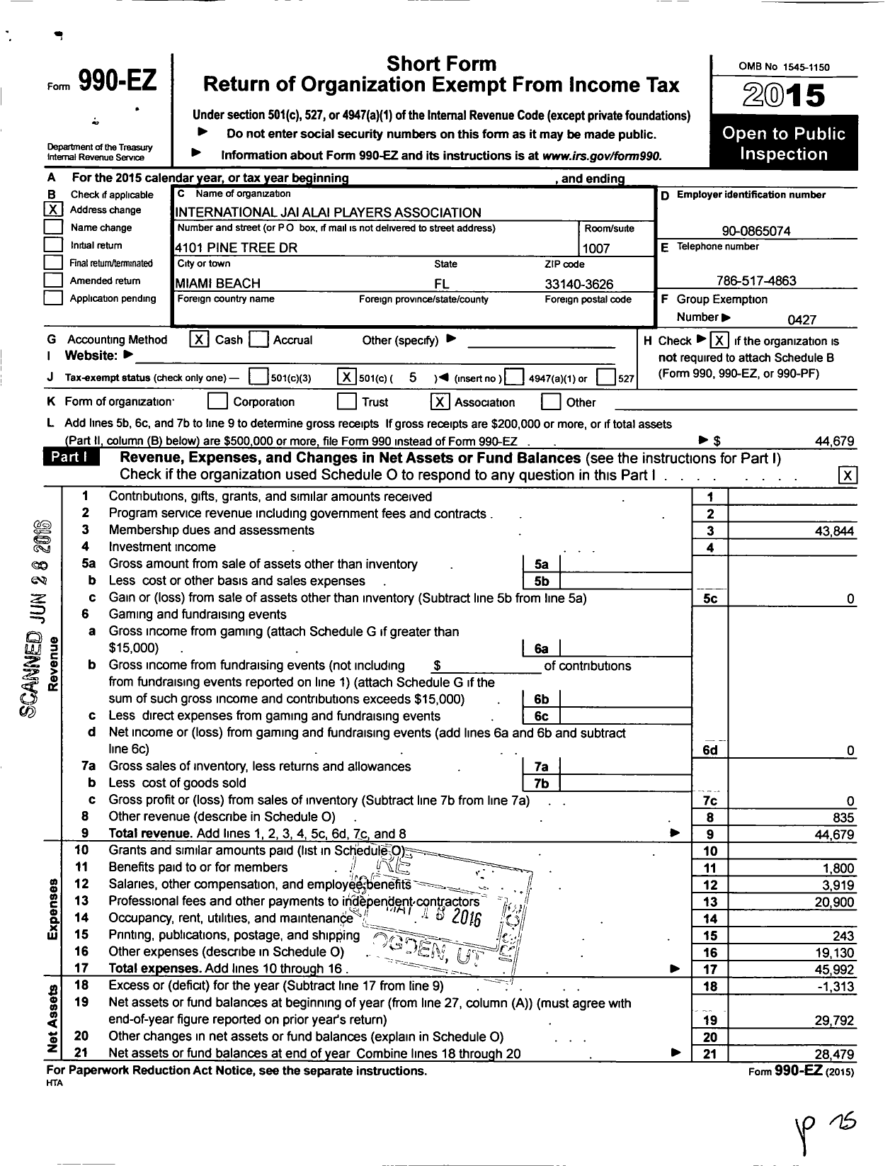 Image of first page of 2015 Form 990EO for Uaw - International Union United Auto Aerospace and Agricultural Workers