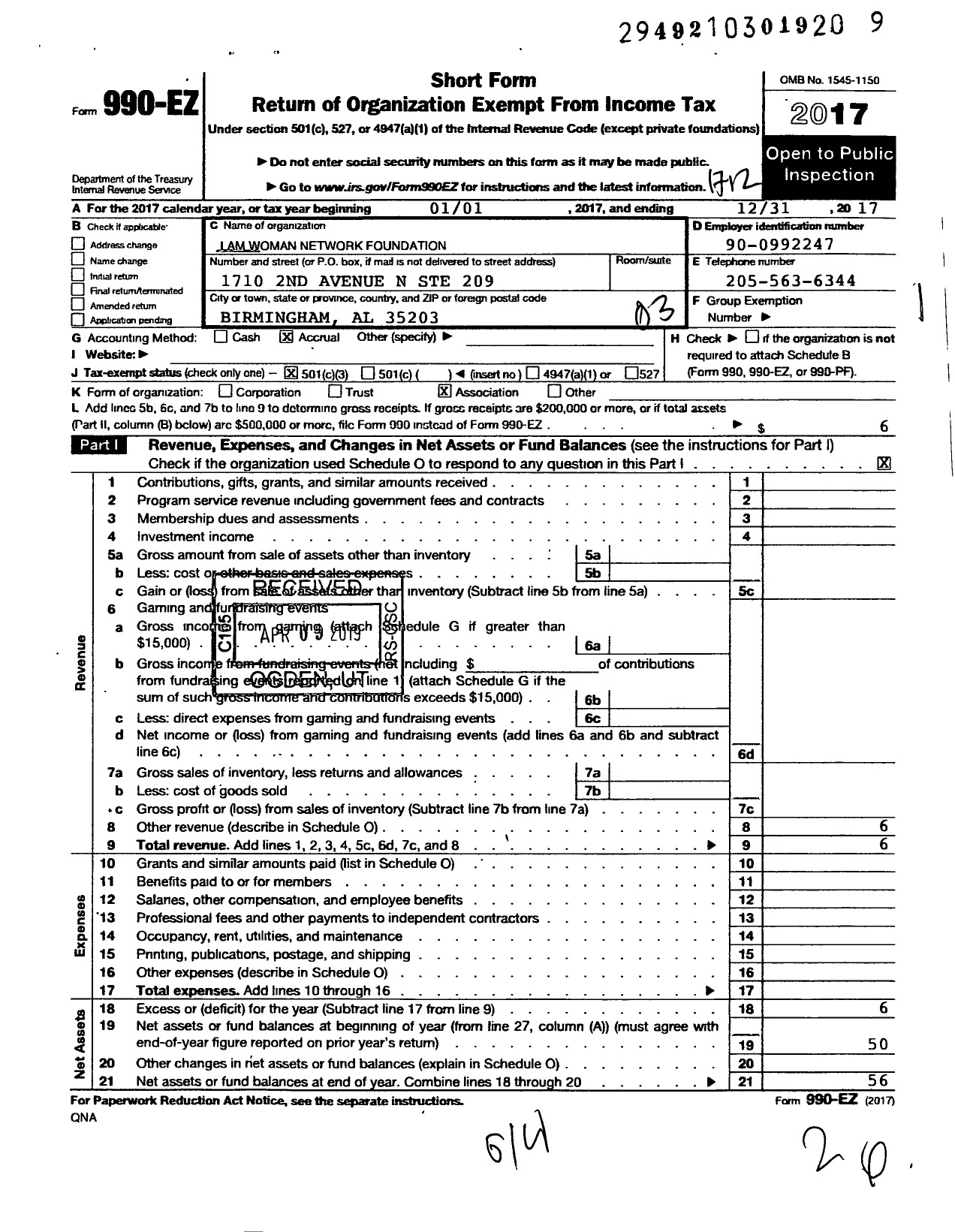 Image of first page of 2017 Form 990EZ for Sheceo Cares