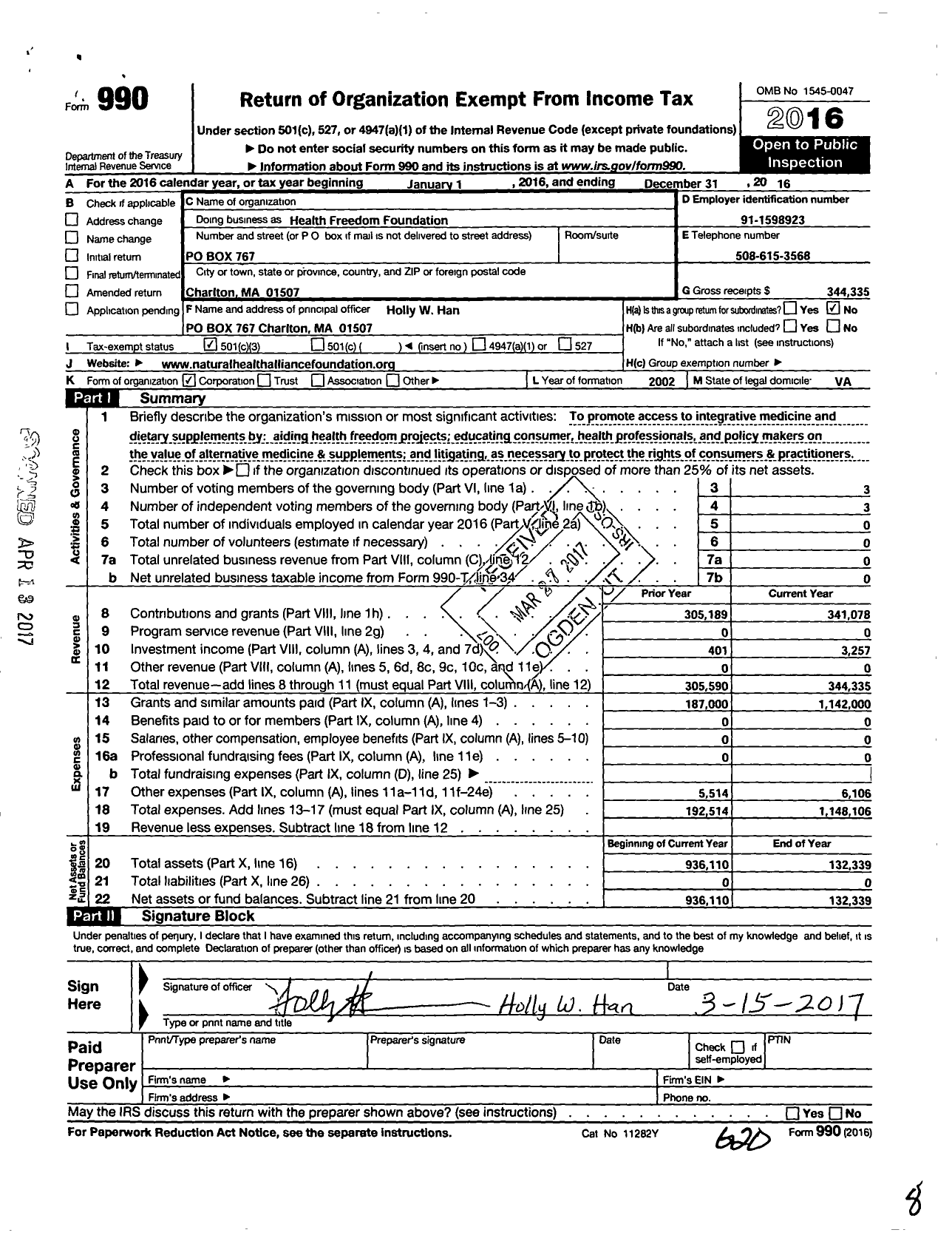 Image of first page of 2016 Form 990 for Peachtree Collaborative