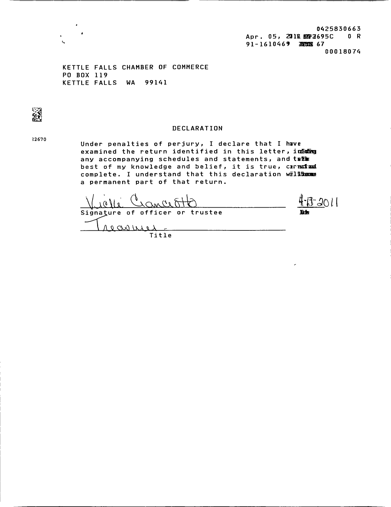 Image of first page of 2009 Form 990EOR for Kettle Falls Area Chamber of Commerce