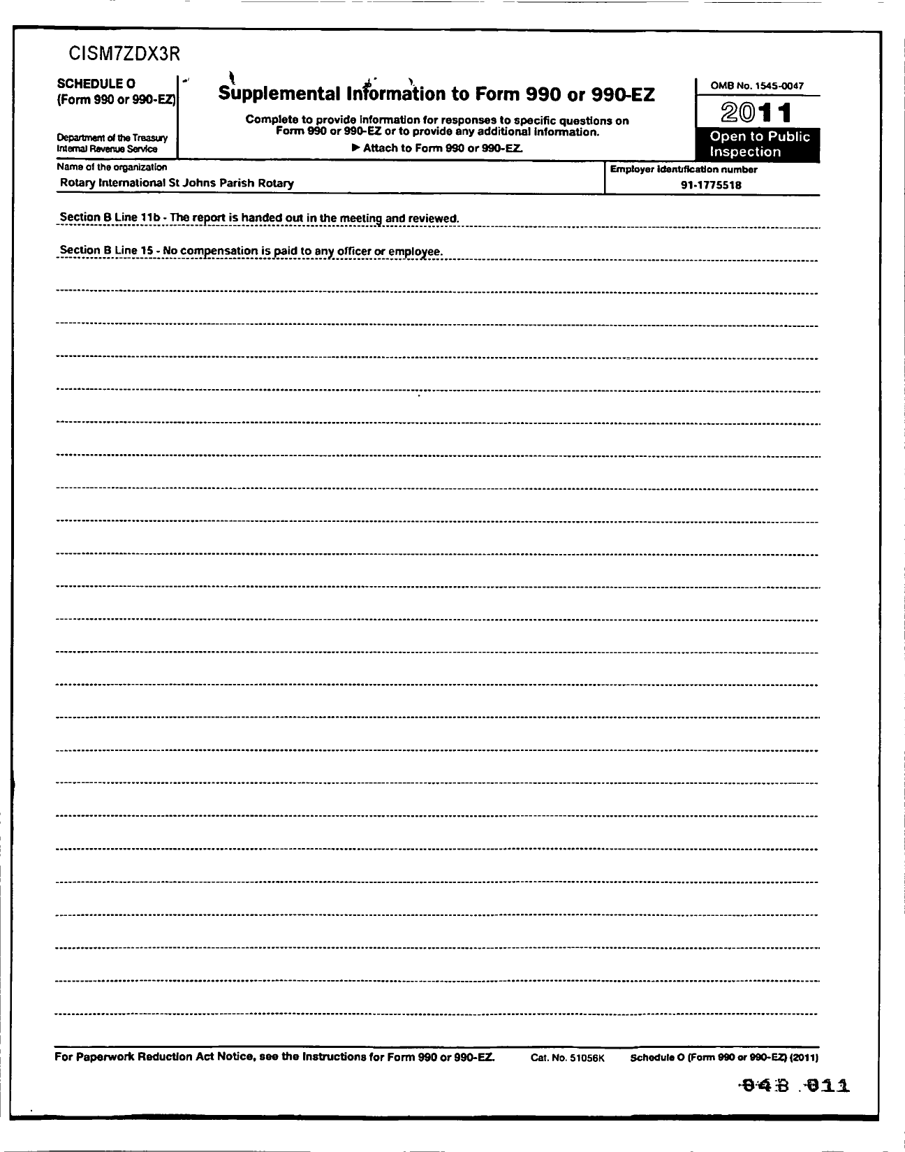 Image of first page of 2010 Form 990OR for Rotary International