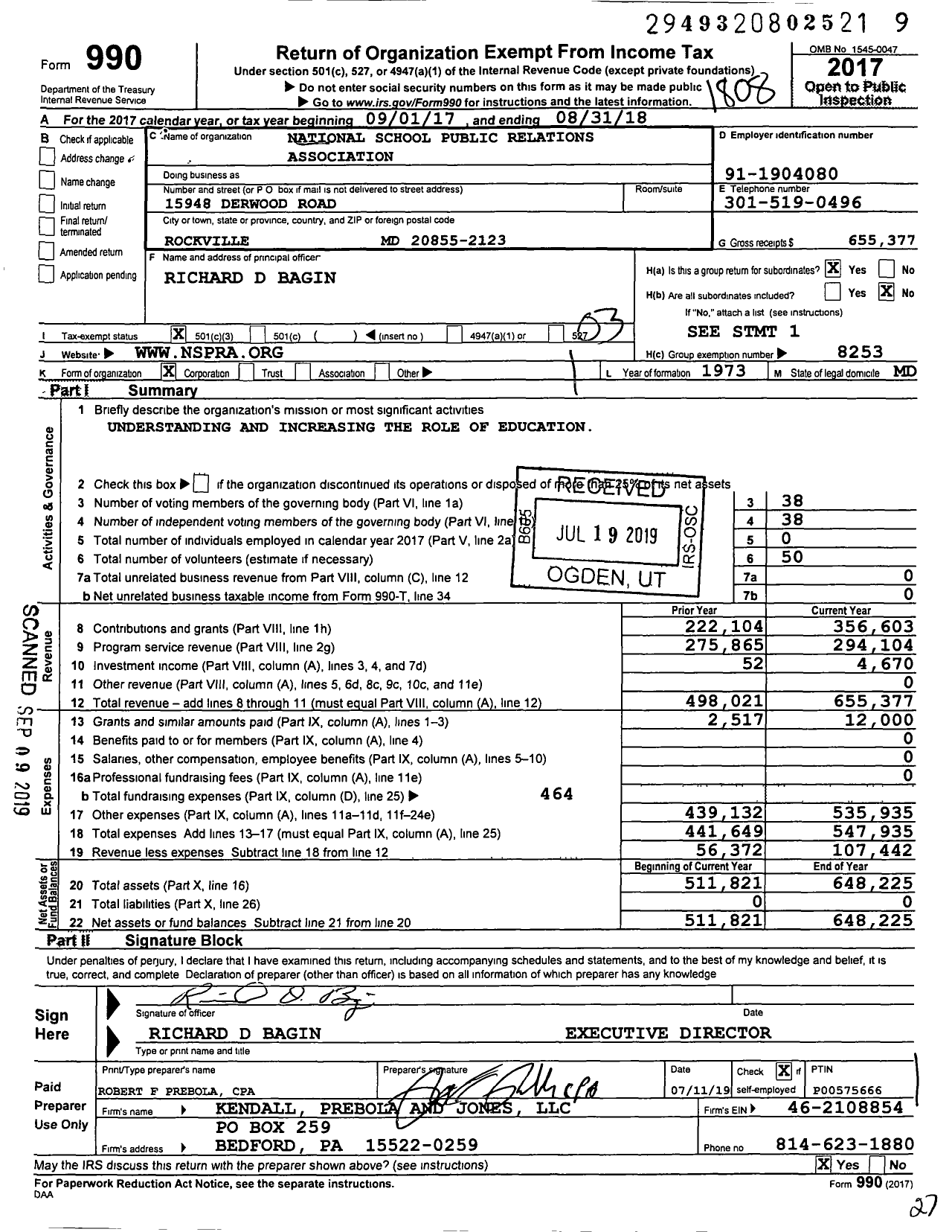Image of first page of 2017 Form 990 for National School Public Relations Association / Group Return