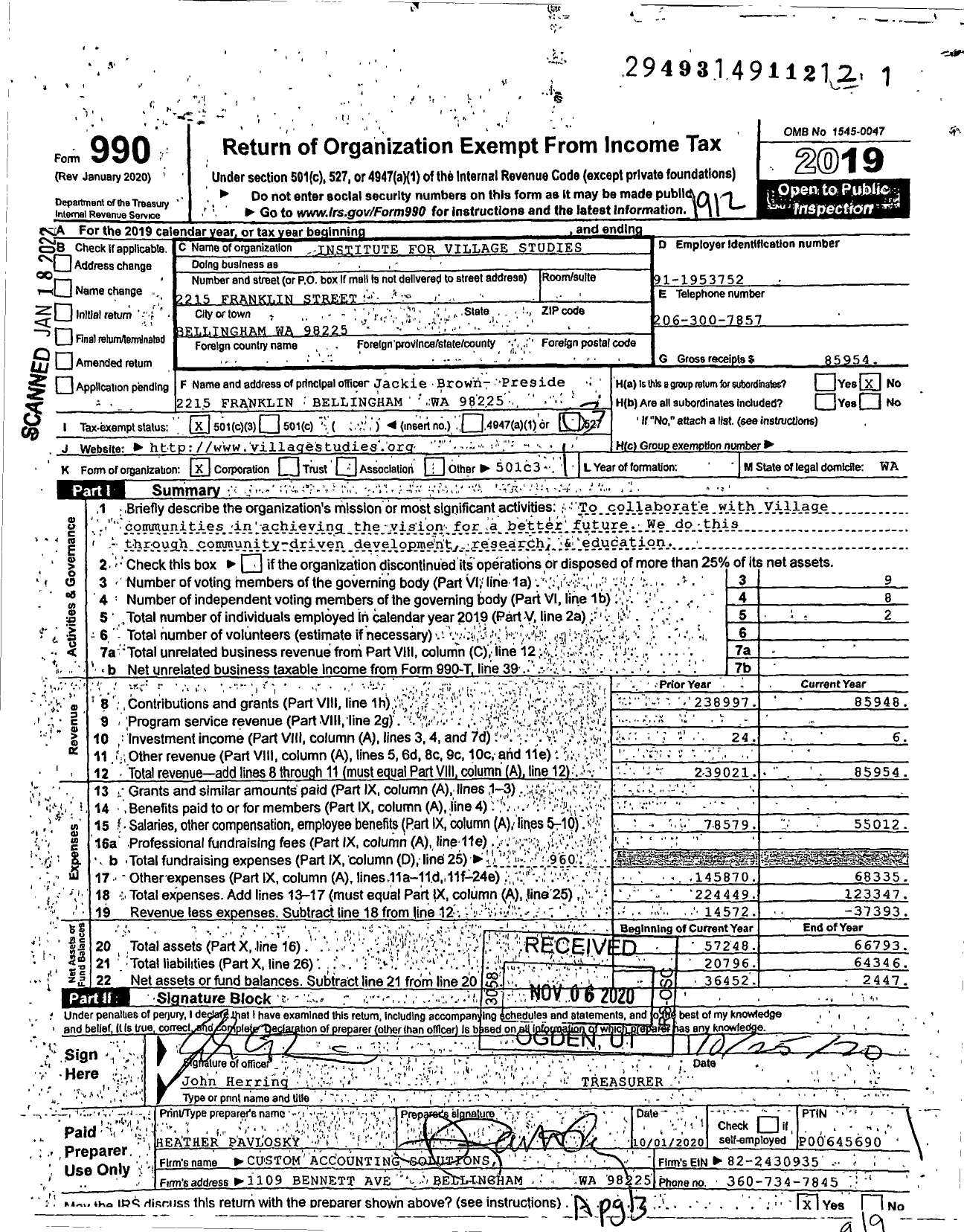 Image of first page of 2019 Form 990 for InPlace