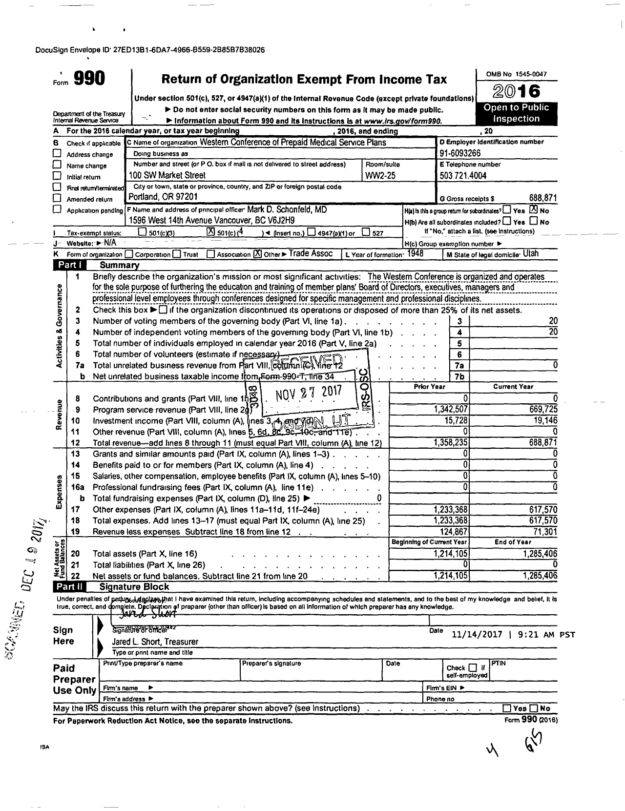 Image of first page of 2016 Form 990O for Ignite Coalition