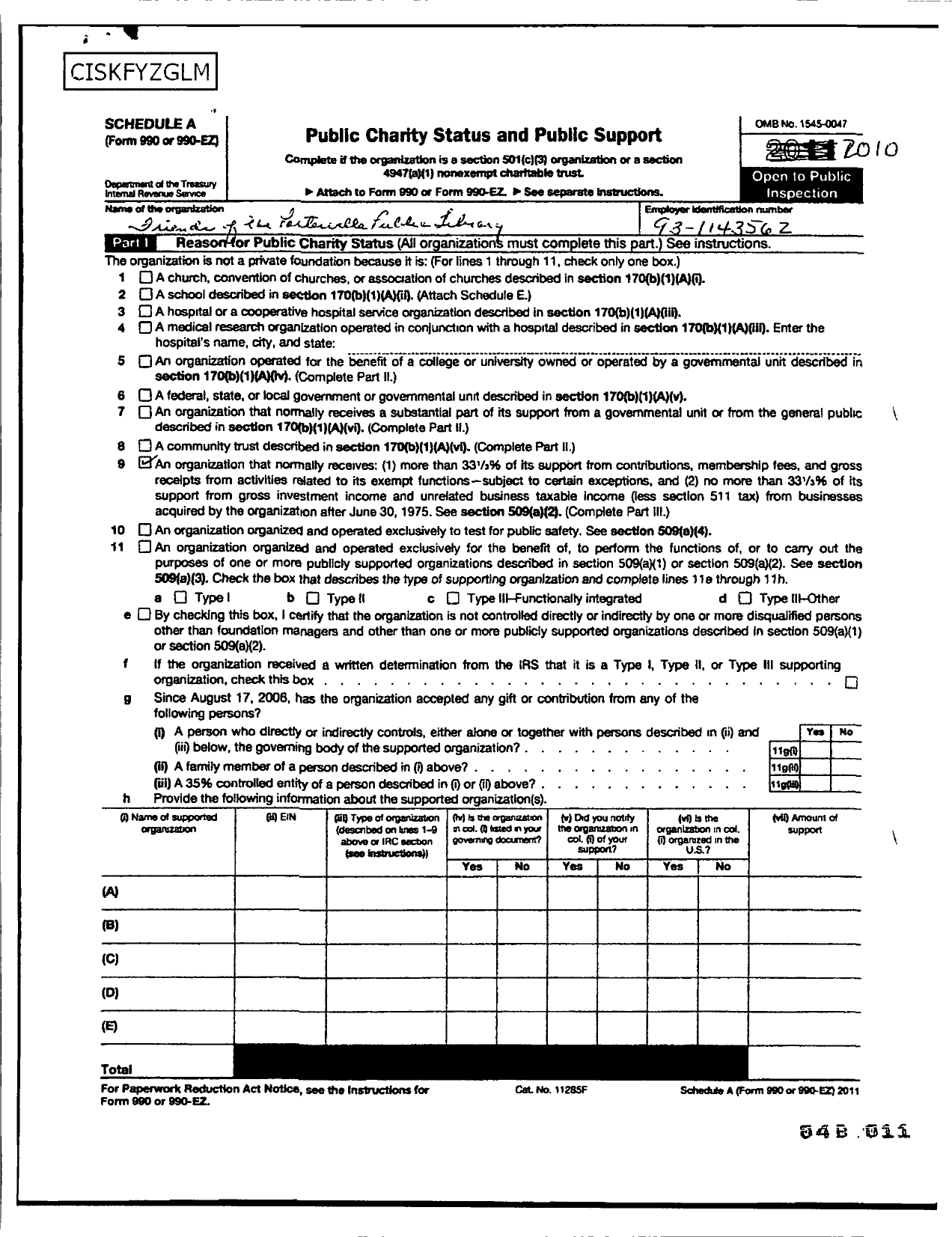 Image of first page of 2010 Form 990ER for The Friends of the Porterville Public Library