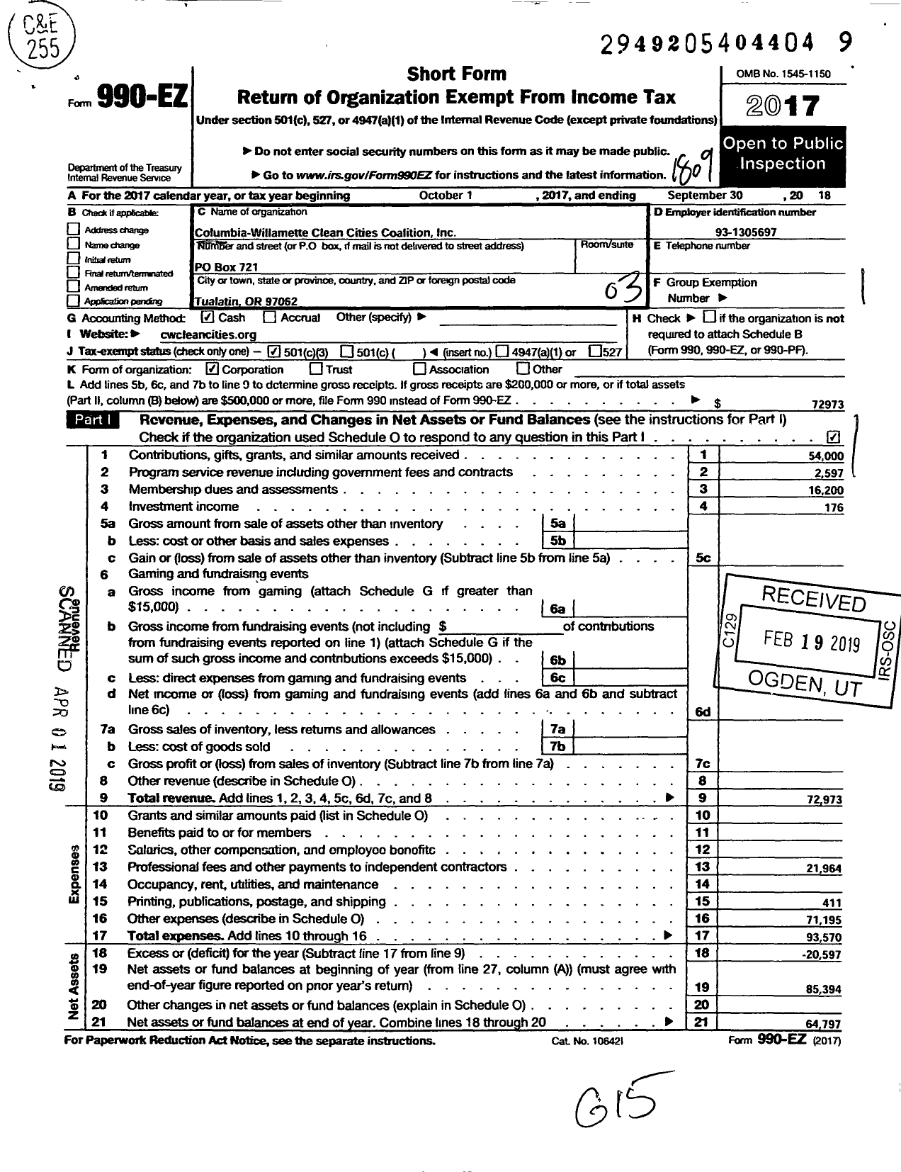 Image of first page of 2017 Form 990EZ for The United States Pony Clubs / Jumps and Jodhpurs Pony Club