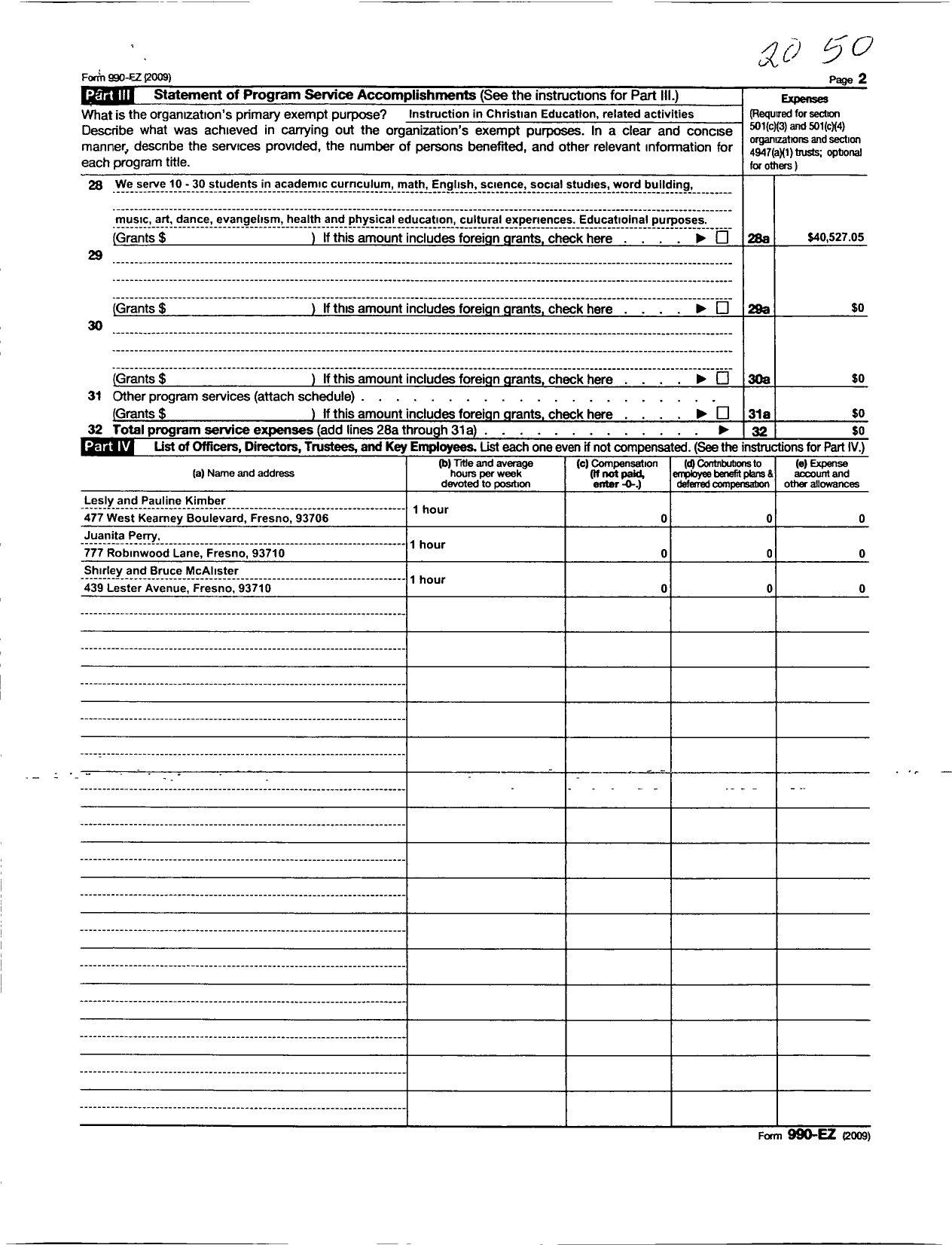 Image of first page of 2009 Form 990ER for West Fresno Christian Academy Incorporated