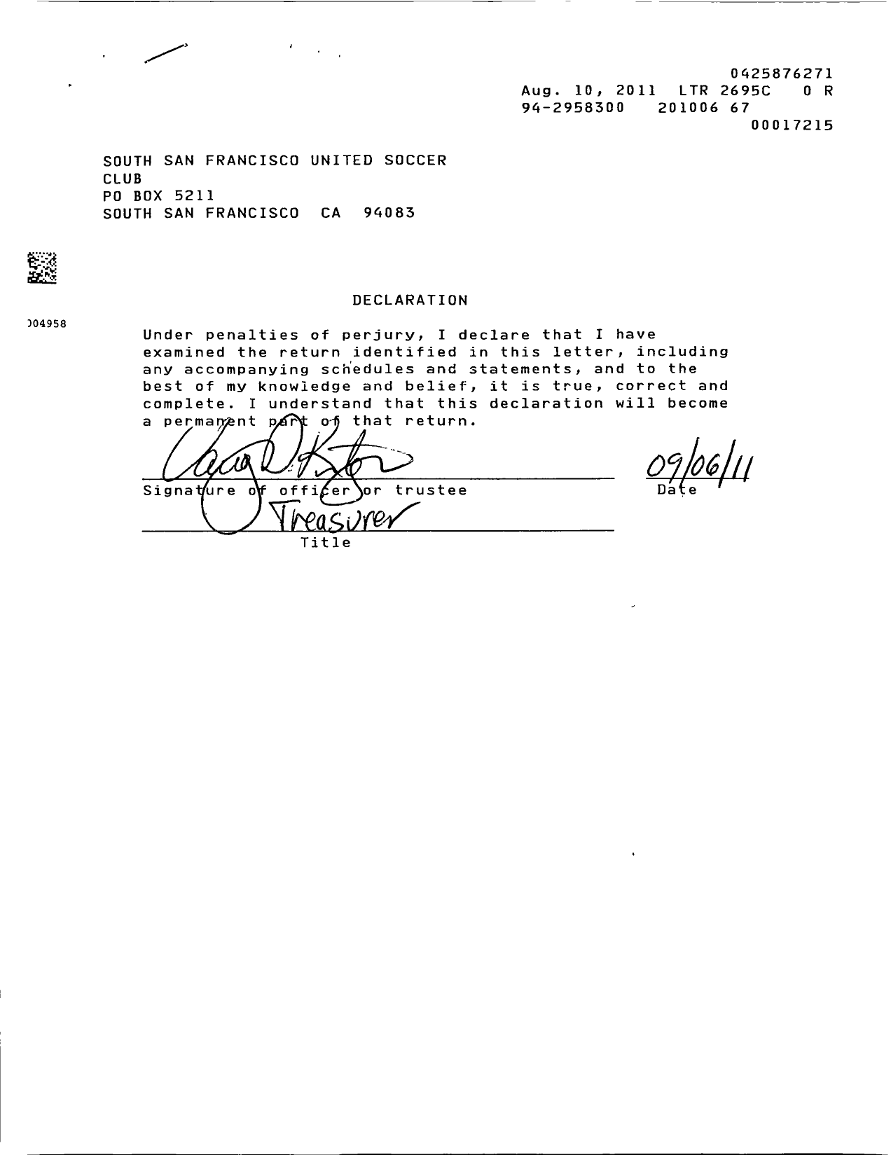 Image of first page of 2009 Form 990EOR for South San Francisco United Soccer Club